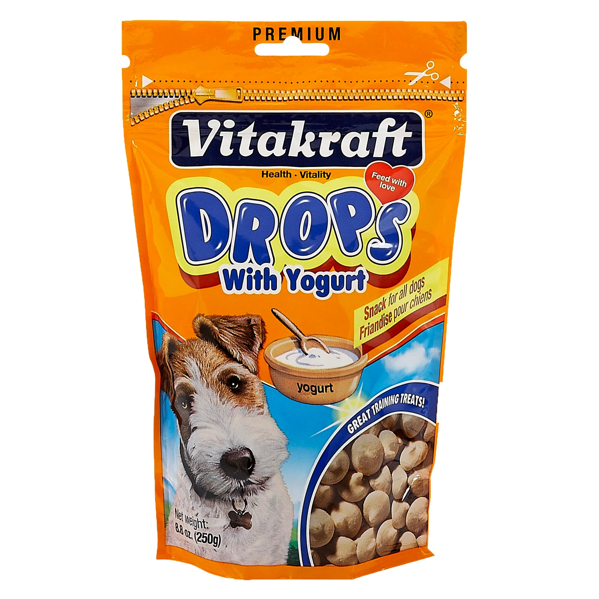 Vitakraft Dog Drops Treat with Yogurt, 8.8 oz. - Image 1