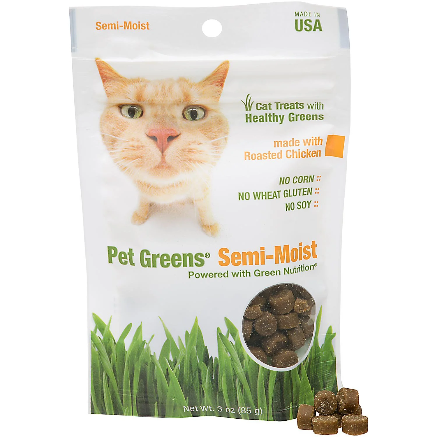 Pet Greens Semi-Moist Cat Treats Roasted Chicken  3oz - Image 1