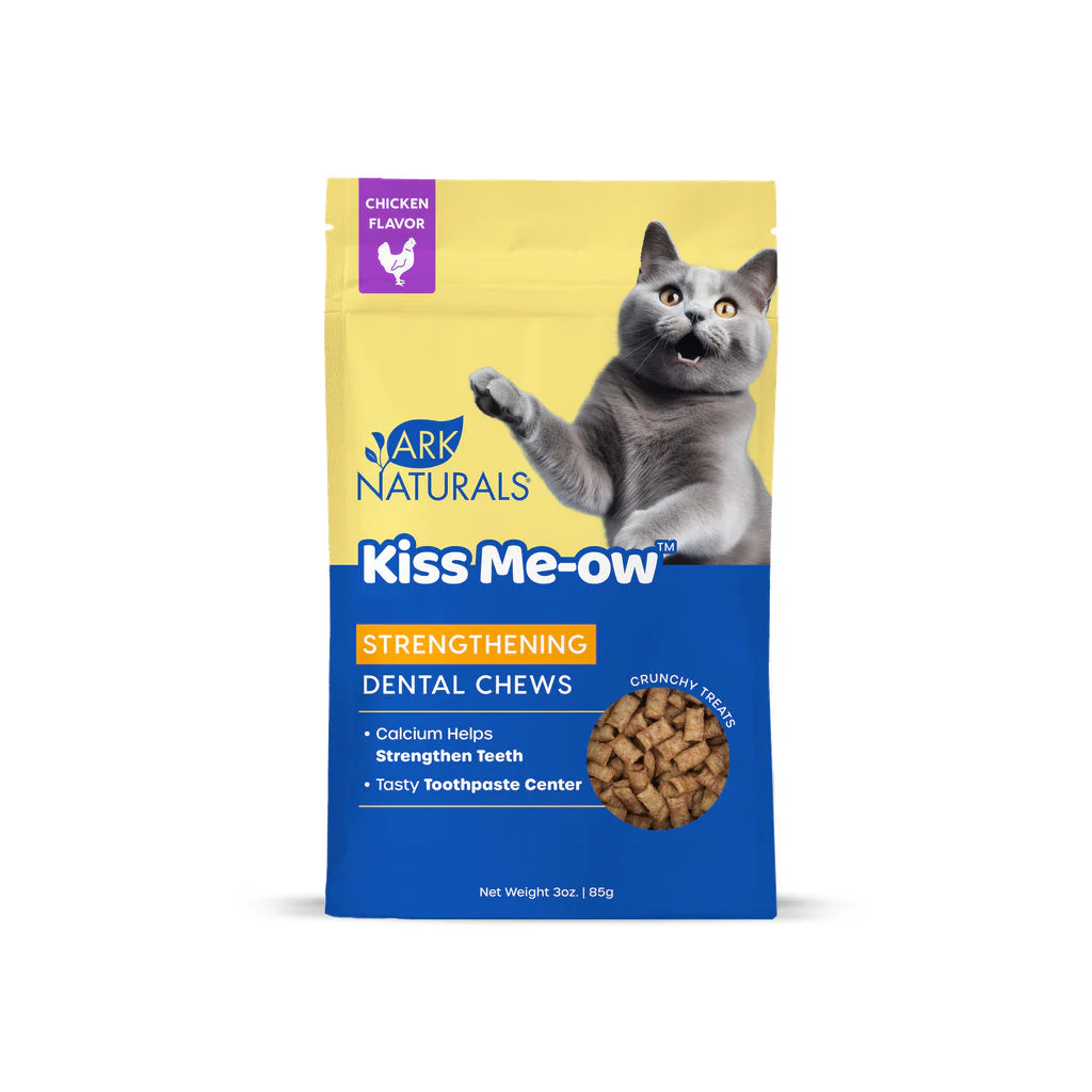 Ark Naturals Kiss Me-Ow Strengthening Chicken Dental Chews for Cats – 3 oz