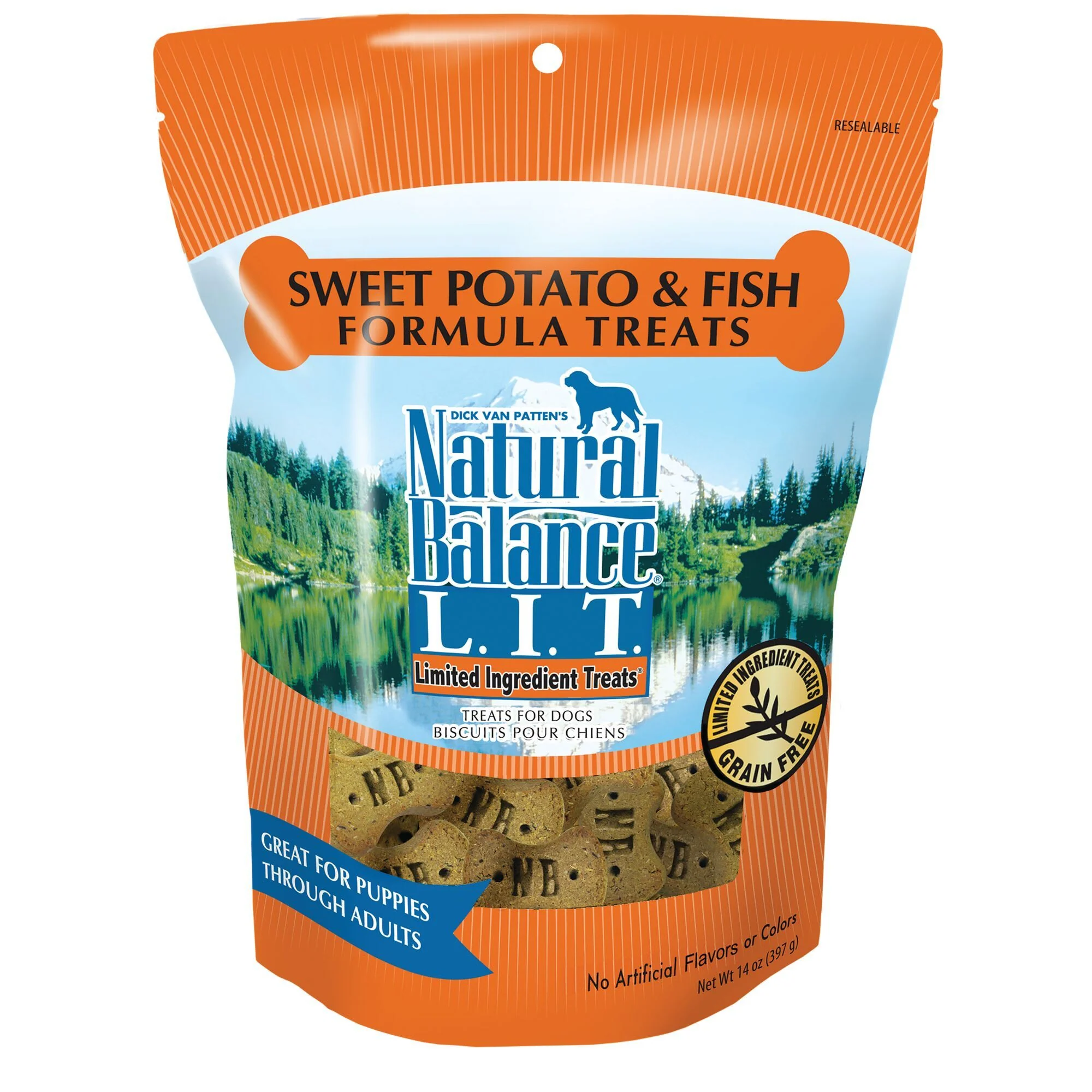 Natural Balance L.I.T. Limited Ingredient Treats Sweet Potato & Fish Formula Dry Dog Treats  14-Ounce - Image 1