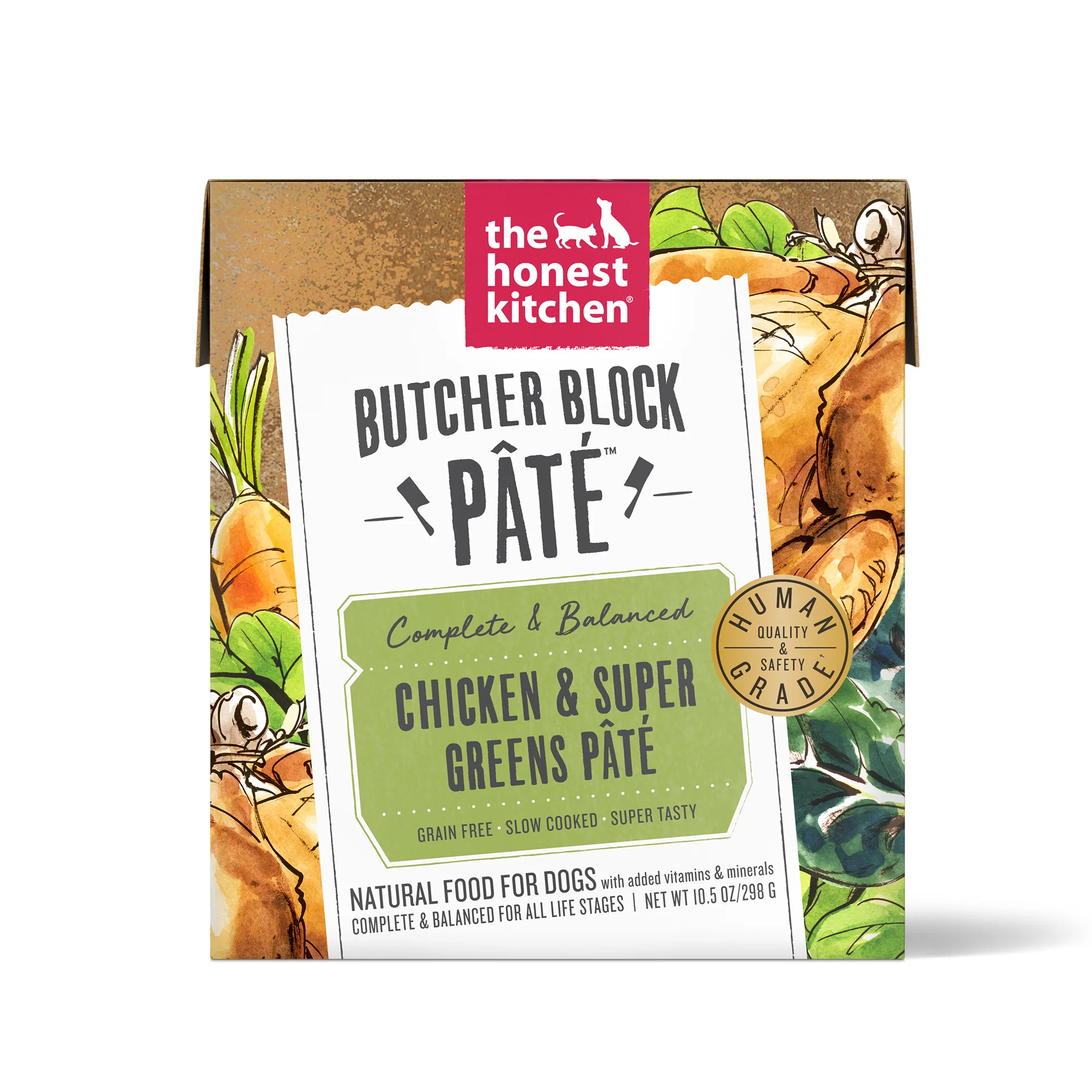 The Honest Kitchen Butcher Block Pâté: Chicken & Super Greens Wet Dog Food 10.5oz - Image 1