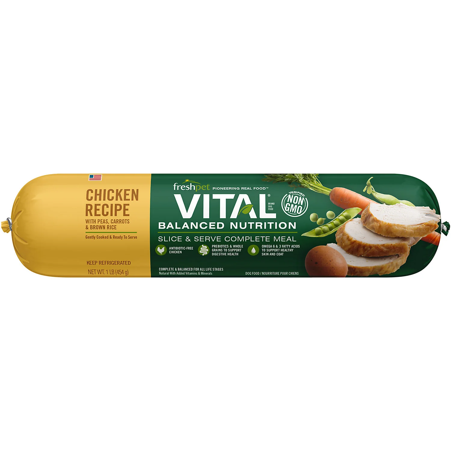 Freshpet Vital Balanced Nutrition 2 Lb Chicken, Veg & Rice - Image 1