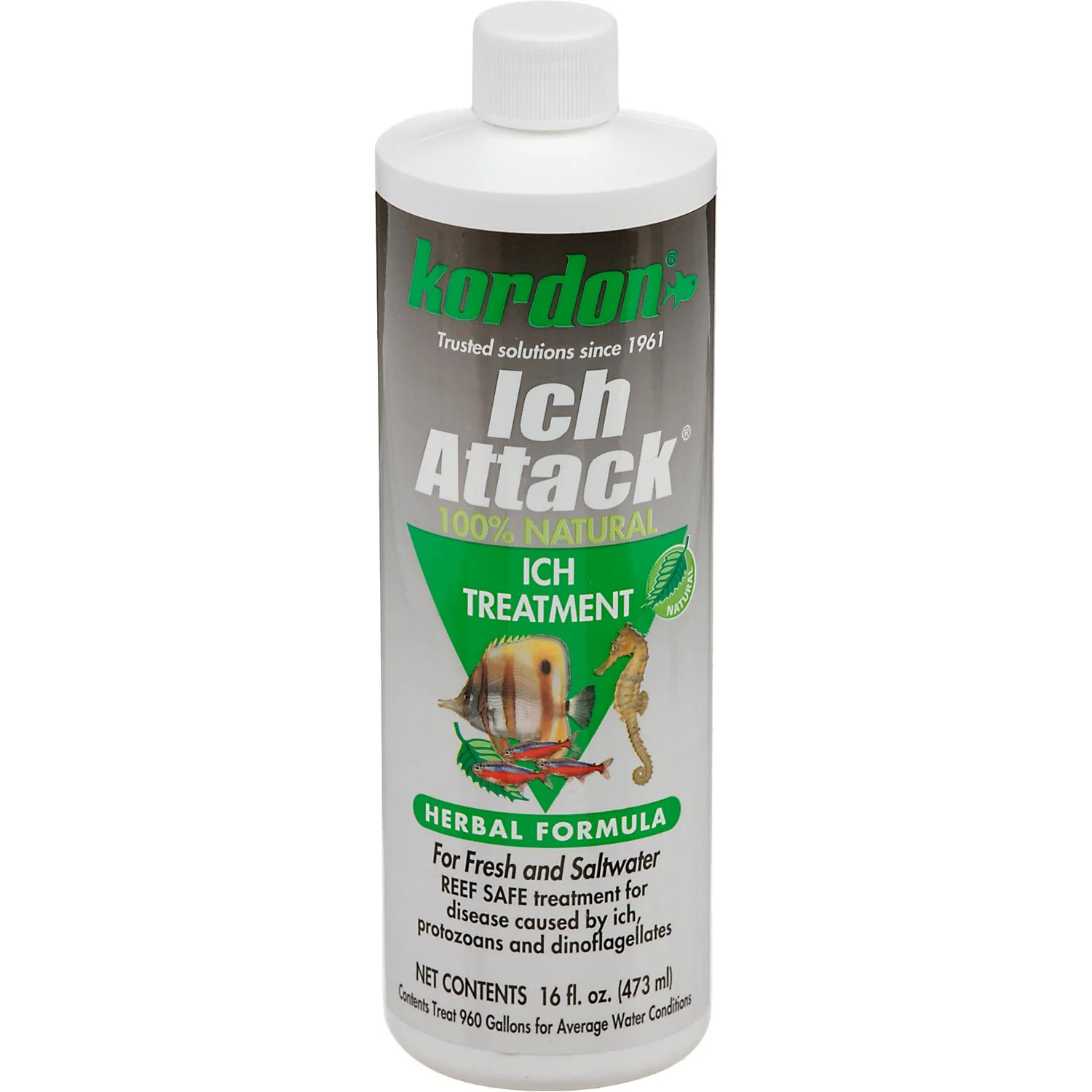 Kordon Ich Attack Natural Herbal Ich Treatment for Fresh and Saltwater Fish  16oz - Image 1