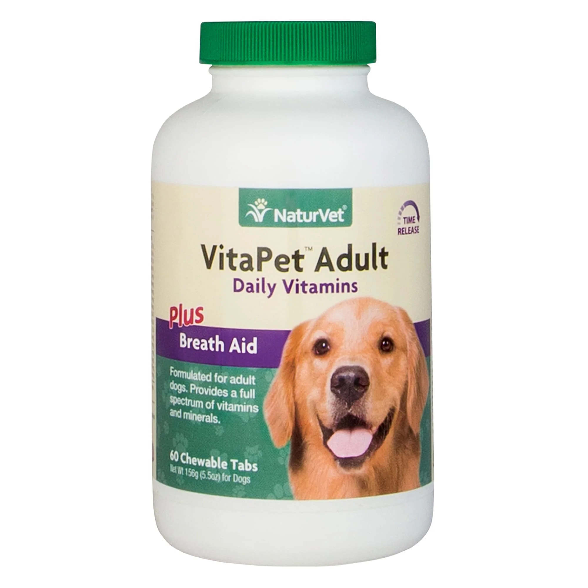 NaturVet VitaPet Breath Aid Daily Vitamin for Dogs, 60 Chewable Tablets - Image 1