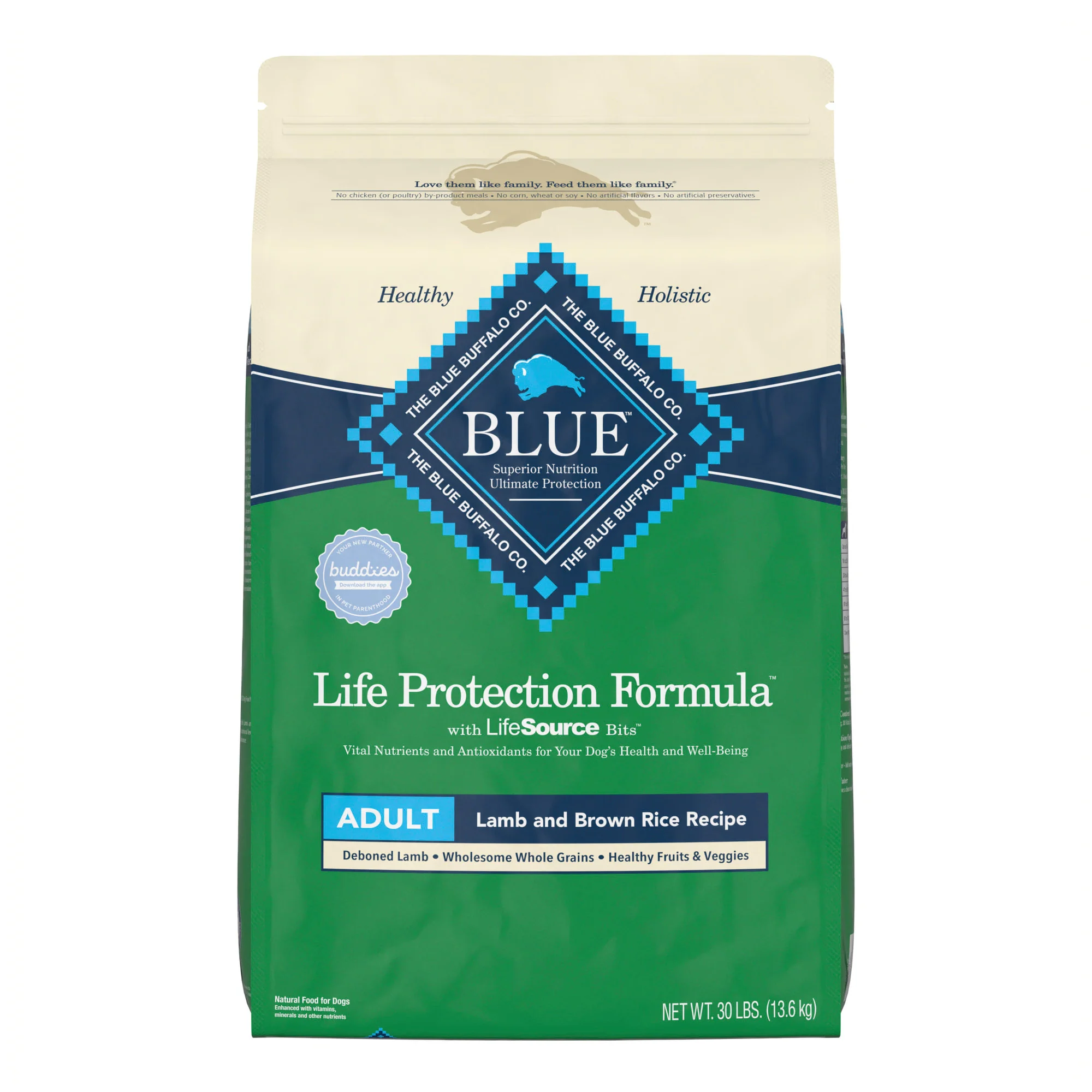 Blue Buffalo Life Protection Lamb & Brown Rice Recipe Adult Dry Dog Food - 30lbs - Image 1