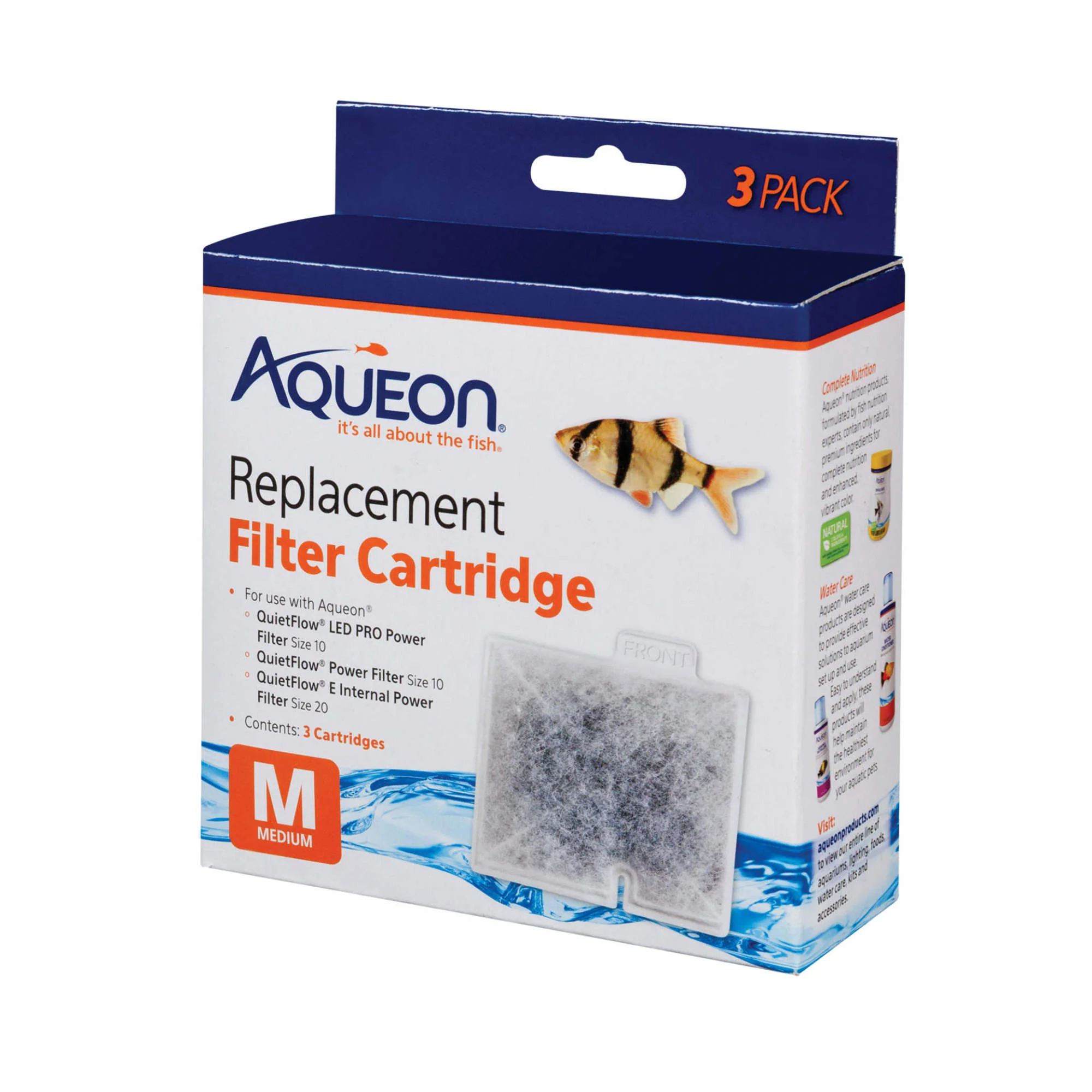 Aqueon Replacement Aquarium Filter Cartridges  Medium  Medium  3pk - Image 1