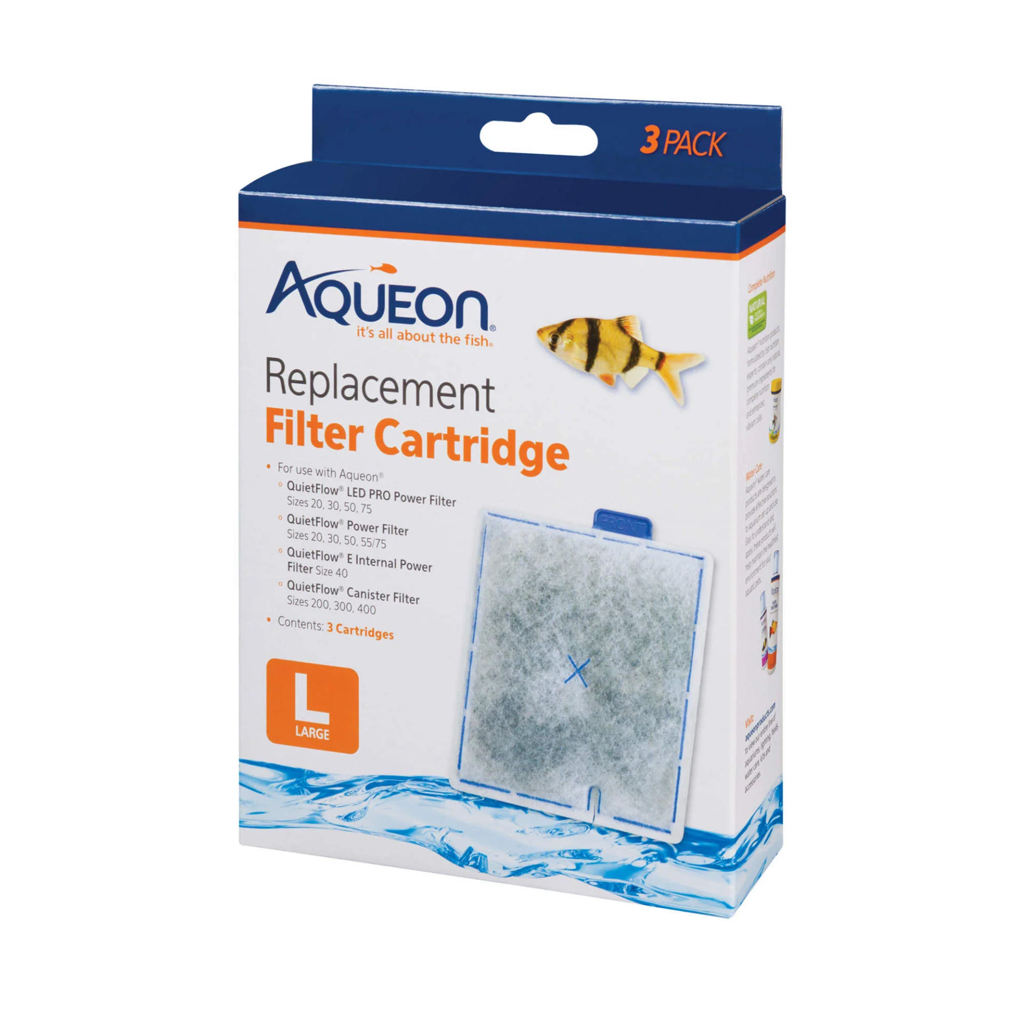Aqueon Replacement Aquarium Filter Cartridges  Large  3pk - Image 1