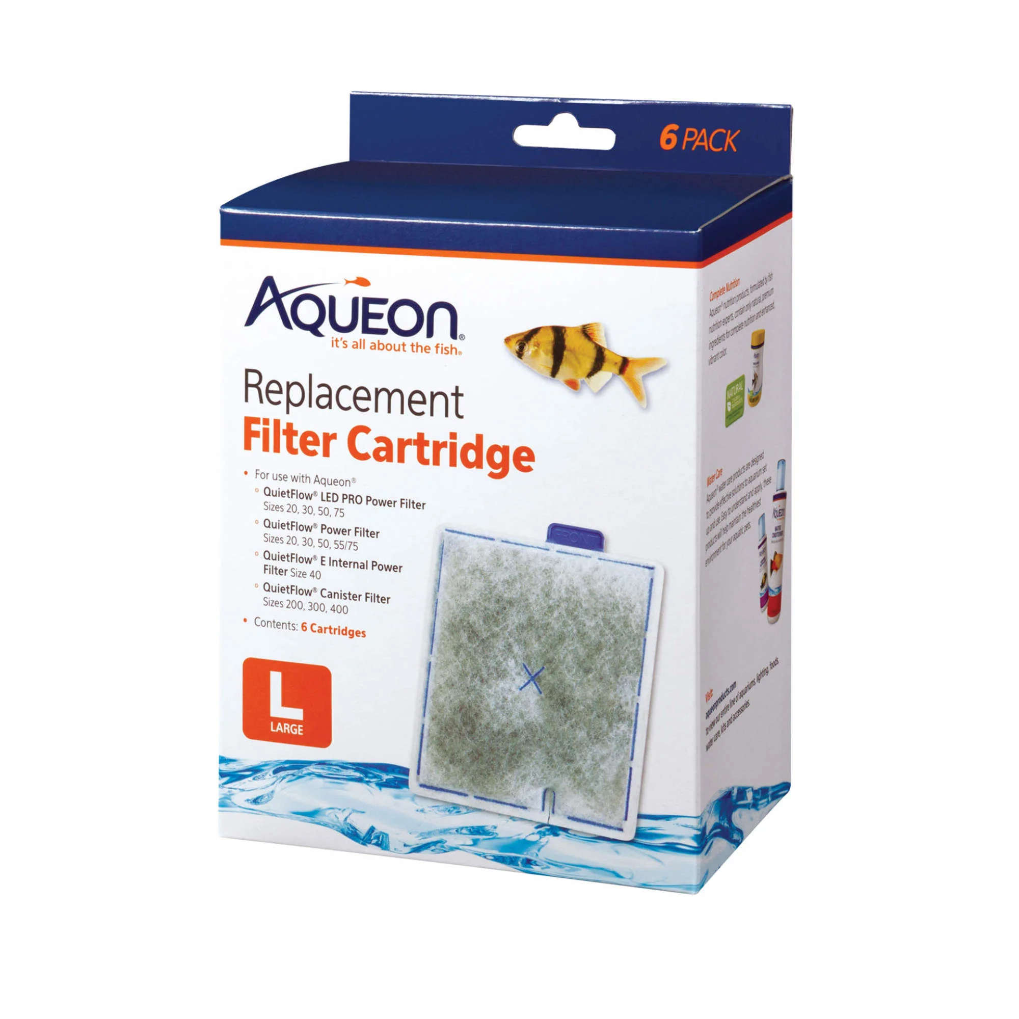 Aqueon Replacement Filter Cartridges Large - 6 pack - Image 1