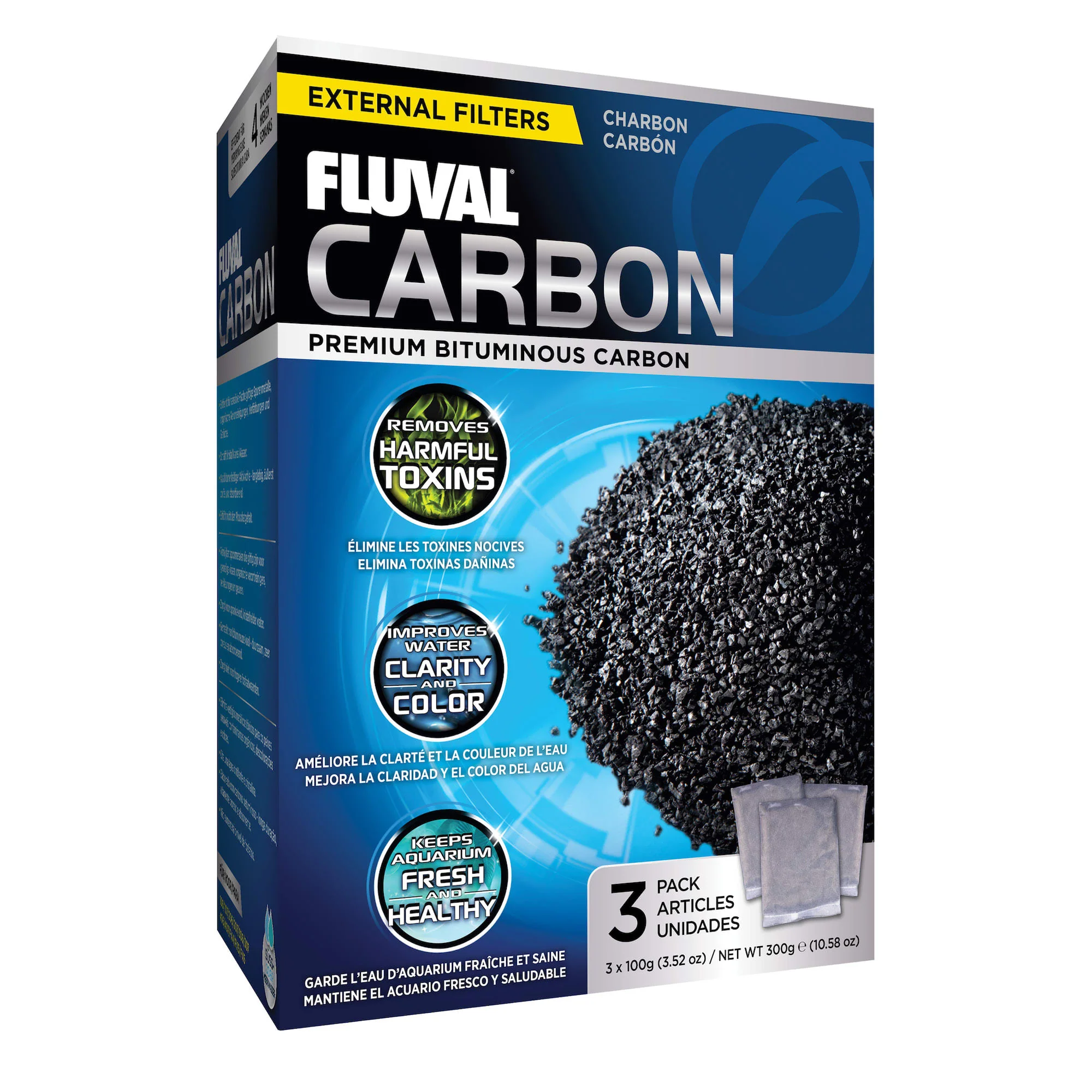 Fluval Carbon Nylon Bags  100 grams  3 Pack - Image 1