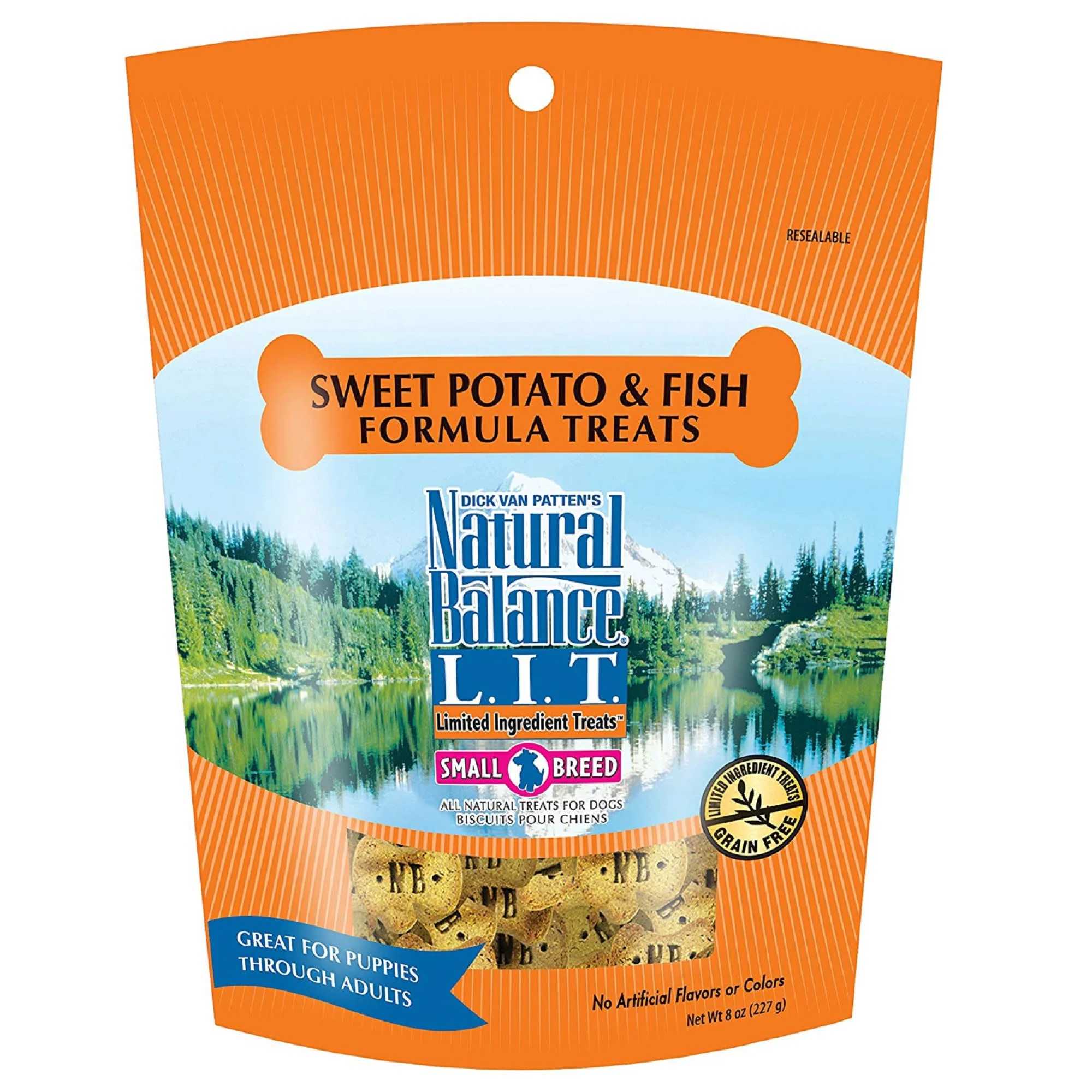 Natural Balance L.I.T. Limited Ingredient Treats Sweet Potato & Fish Formula Dry Dog Treats  8-Ounce - Image 1