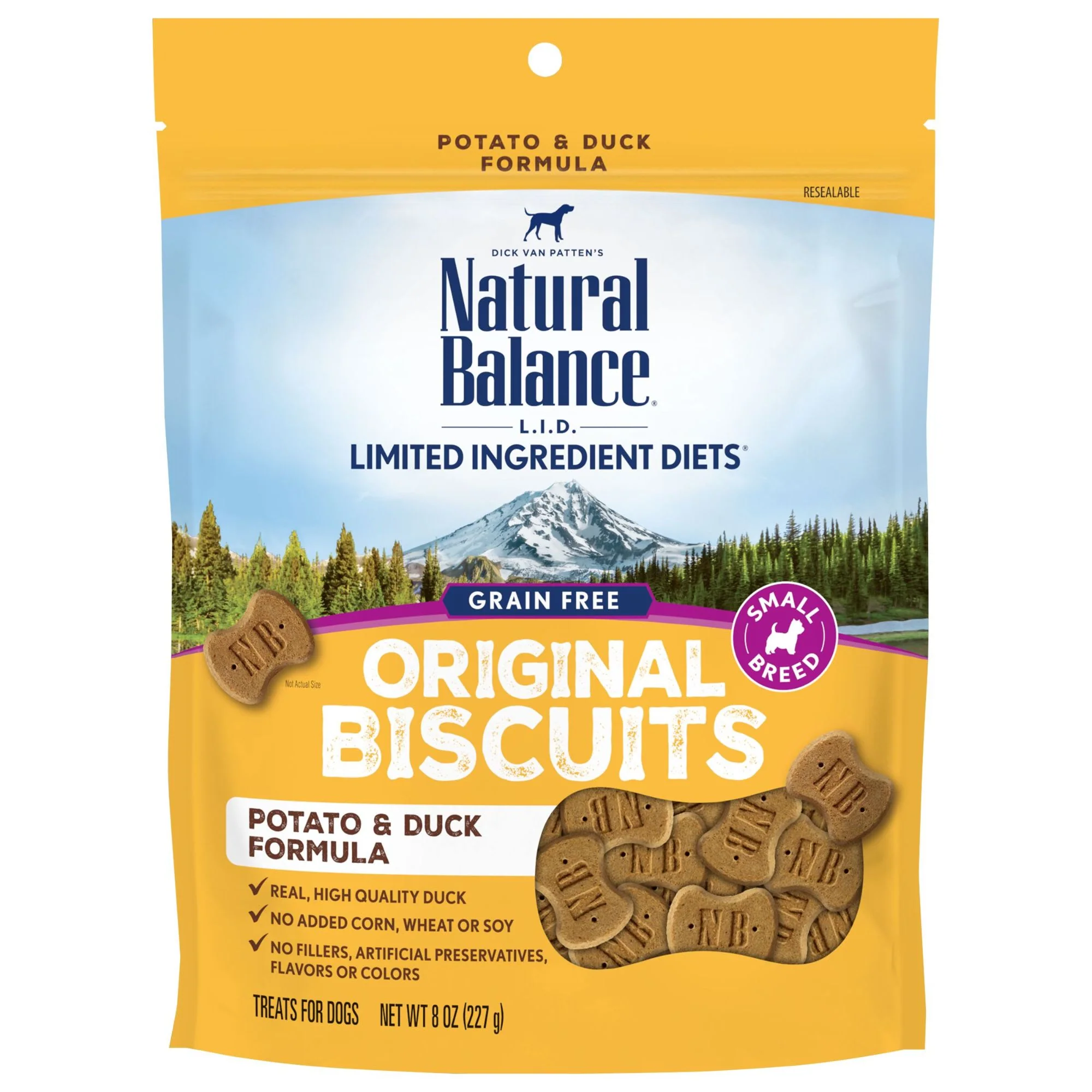 Natural Balance L.I.T. Limited Ingredient Treats Potato & Duck Formula Small Breed Dry Dog Treats, 8-Ounce - Image 1