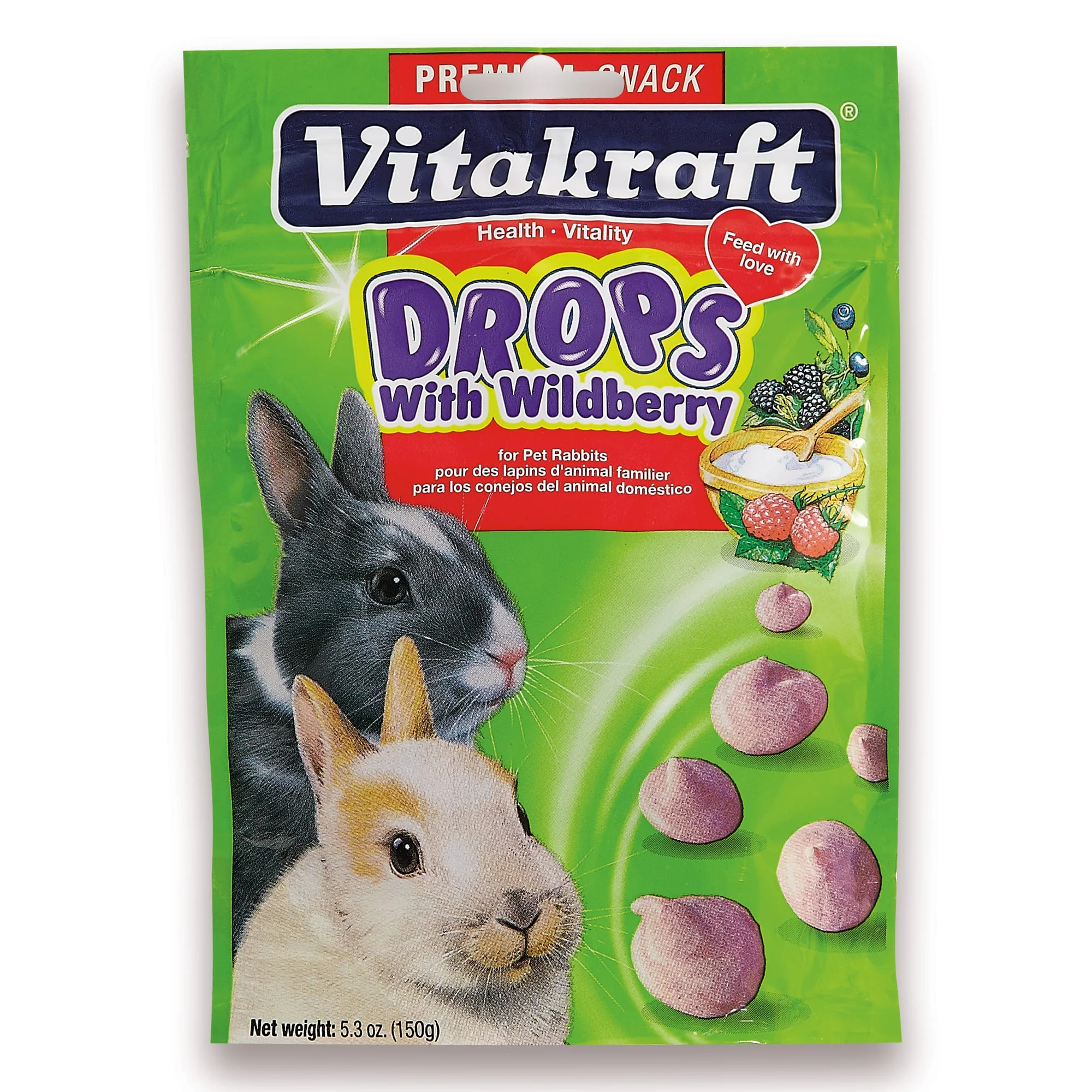 Vitakraft Rabbit Drops Treat with Wild Berry 5.3 oz. - Image 1