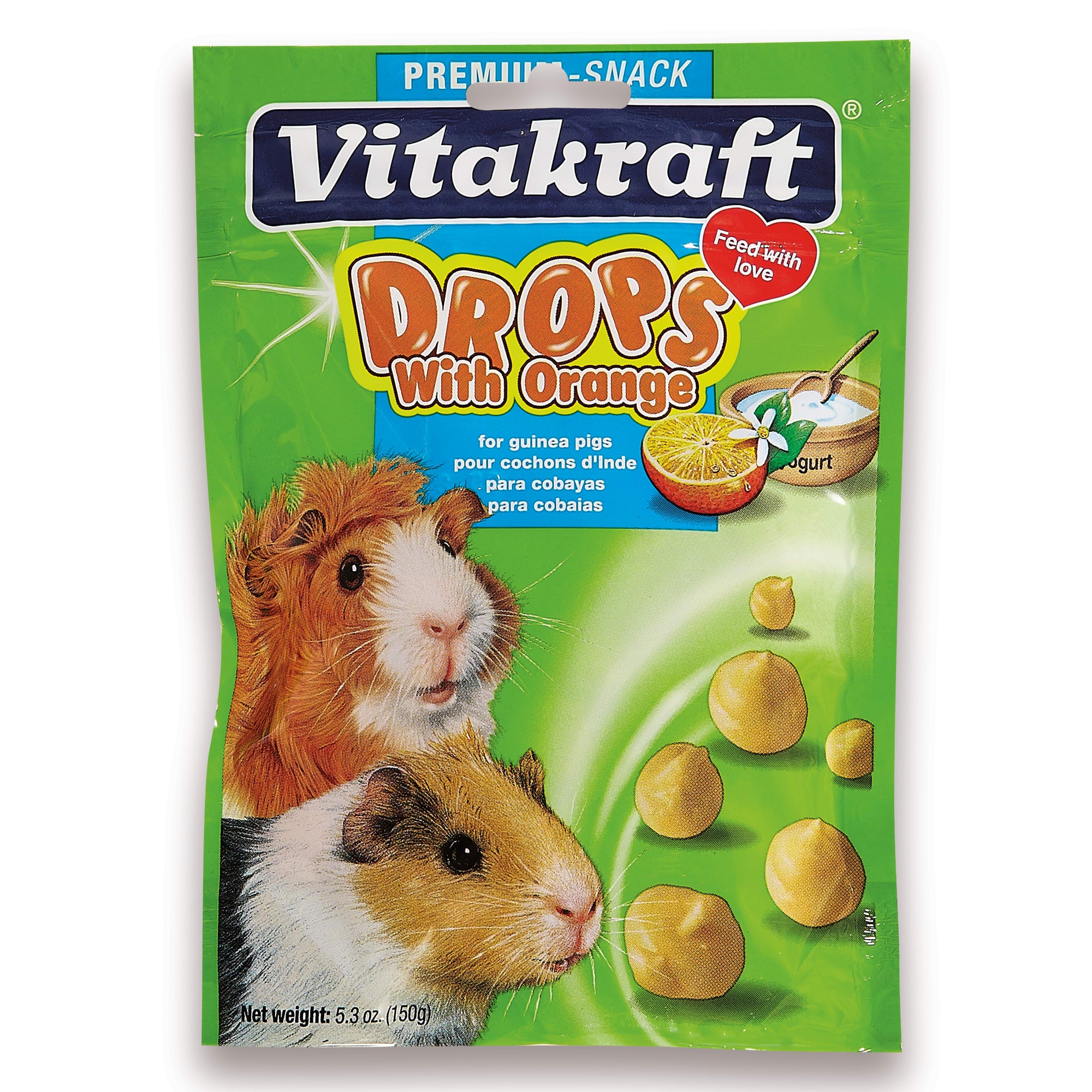 Vitakraft Drops with Orange Guinea Pig Treat  5.3 oz. - Image 1