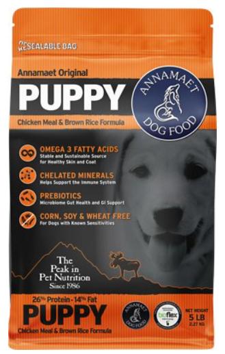Annamaet Original Puppy Chicken Meal and Brown Rice Formula 5lb - Image 1