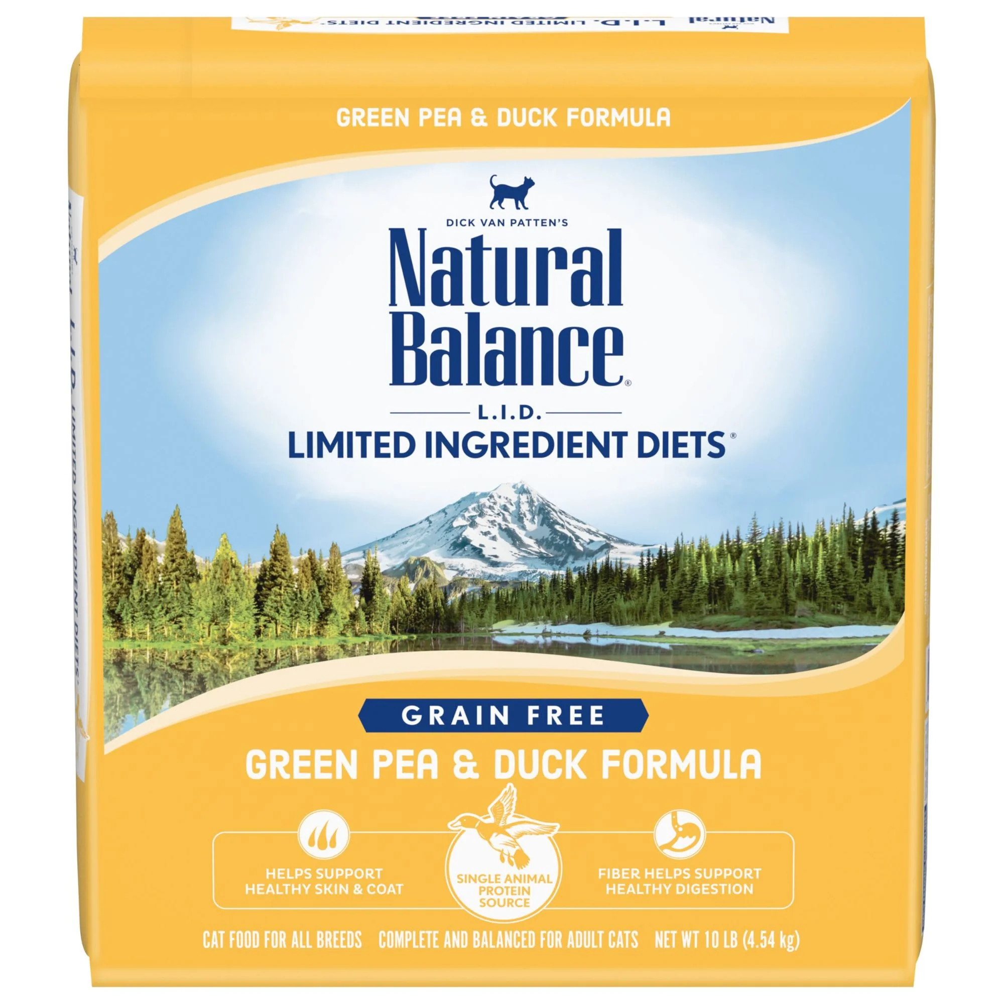 Natural Balance Limited Ingredient Diets Green Pea & Duck Formula Dry Cat Food  10 Pounds  Grain Free - Image 1