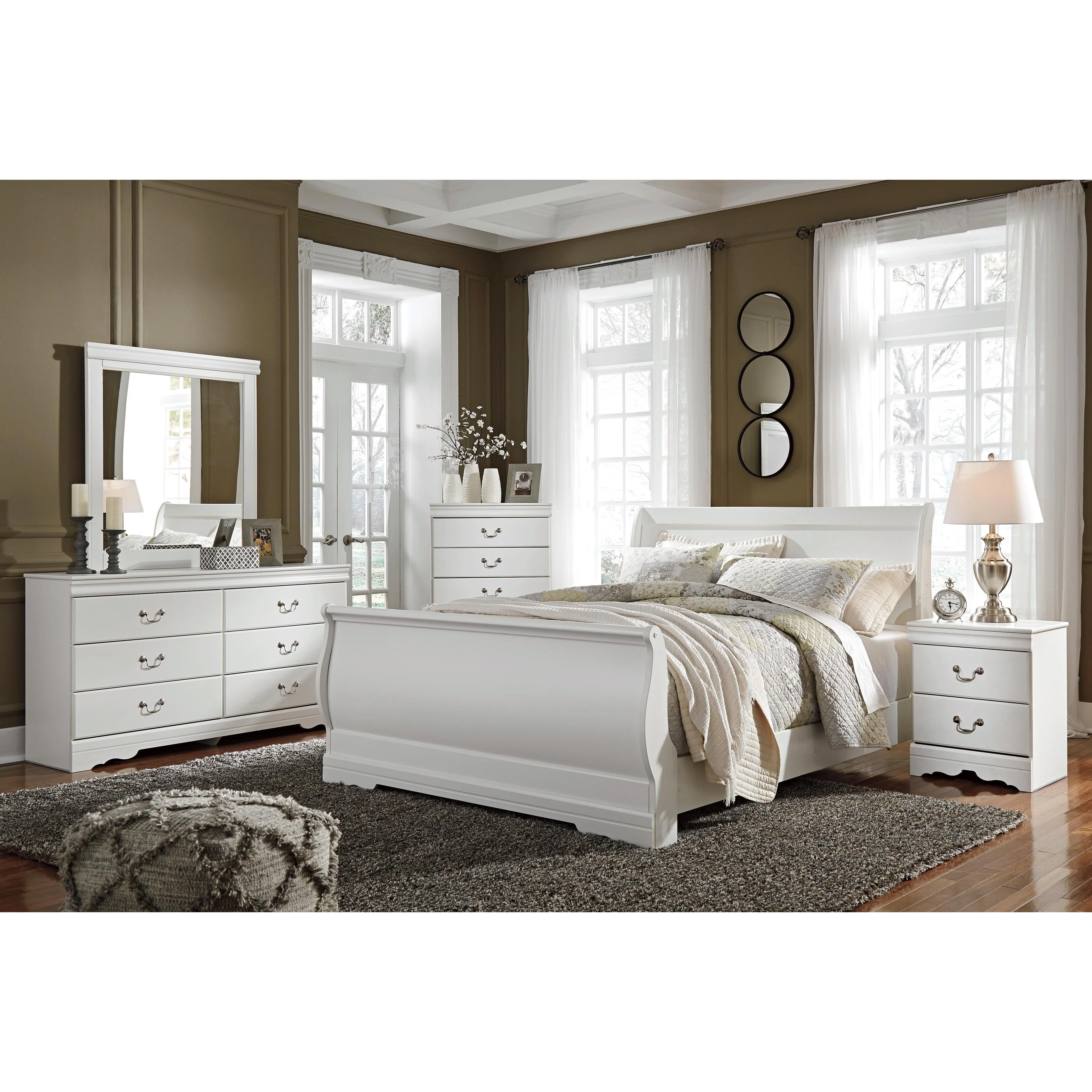 Signature Design by Ashley Anarasia B129B9 6 pc Queen Sleigh Bedroom Set - Image 1