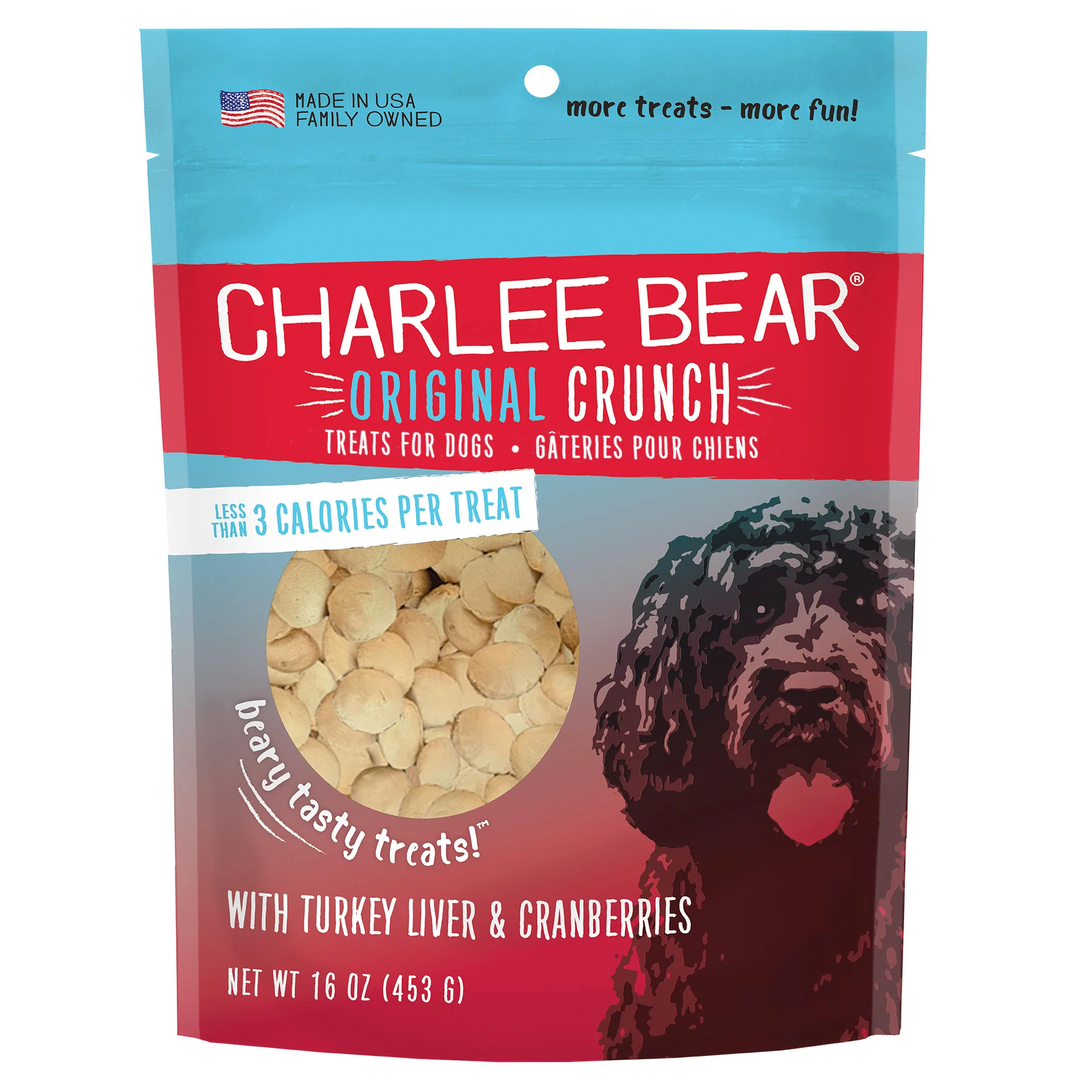 Charlee Bear Turkey & Liver Dog Treats 16oz - Image 1