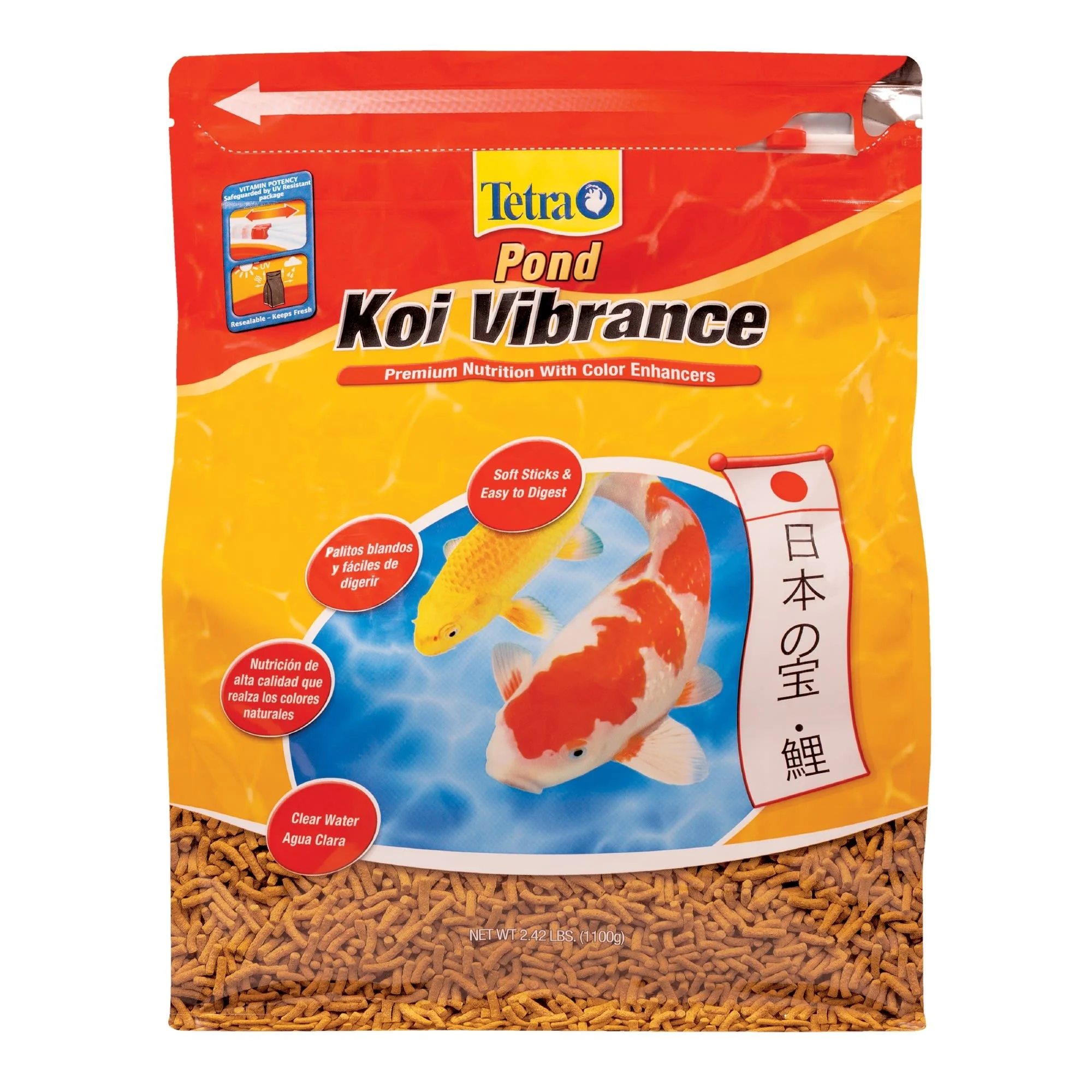 TetraPond Koi Vibrance 2.42 Pounds  Soft Sticks  Floating Pond Food