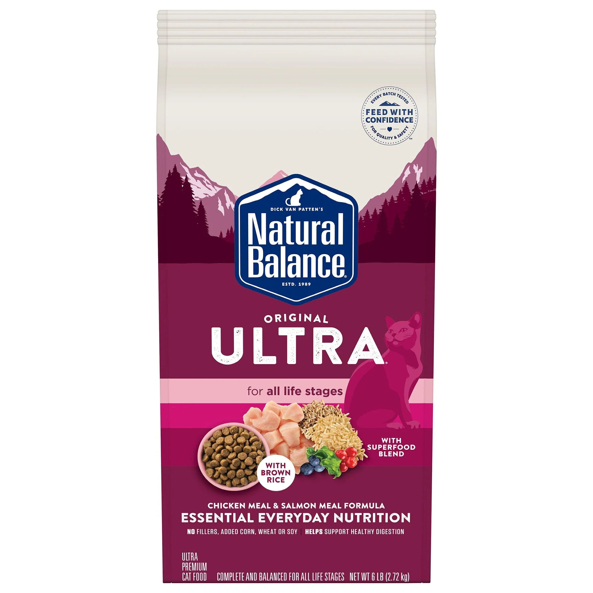 Natural Balance Original Ultra Whole Body Health Chicken Meal & Salmon Meal Dry Cat Food  6 Lb - Image 1