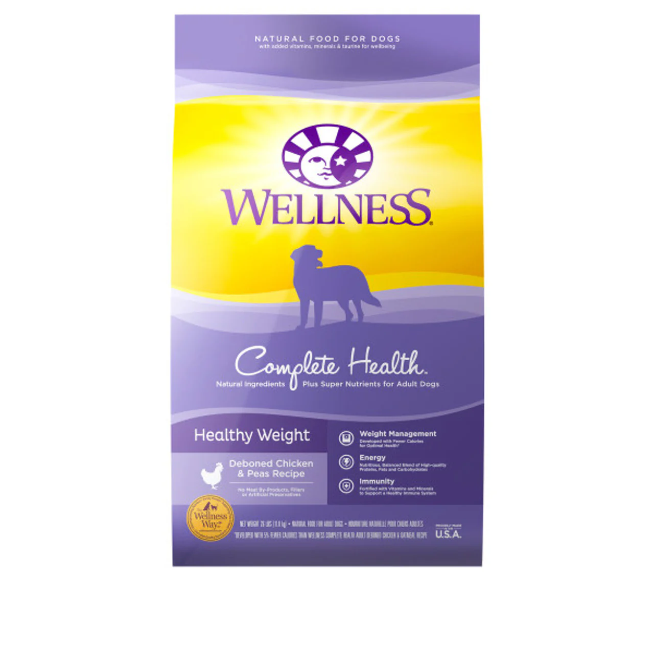 Wellness Complete Health Dry Dog Food Healthy Weight Deboned Chicken & Peas Recipe 24lb Bag - Image 1