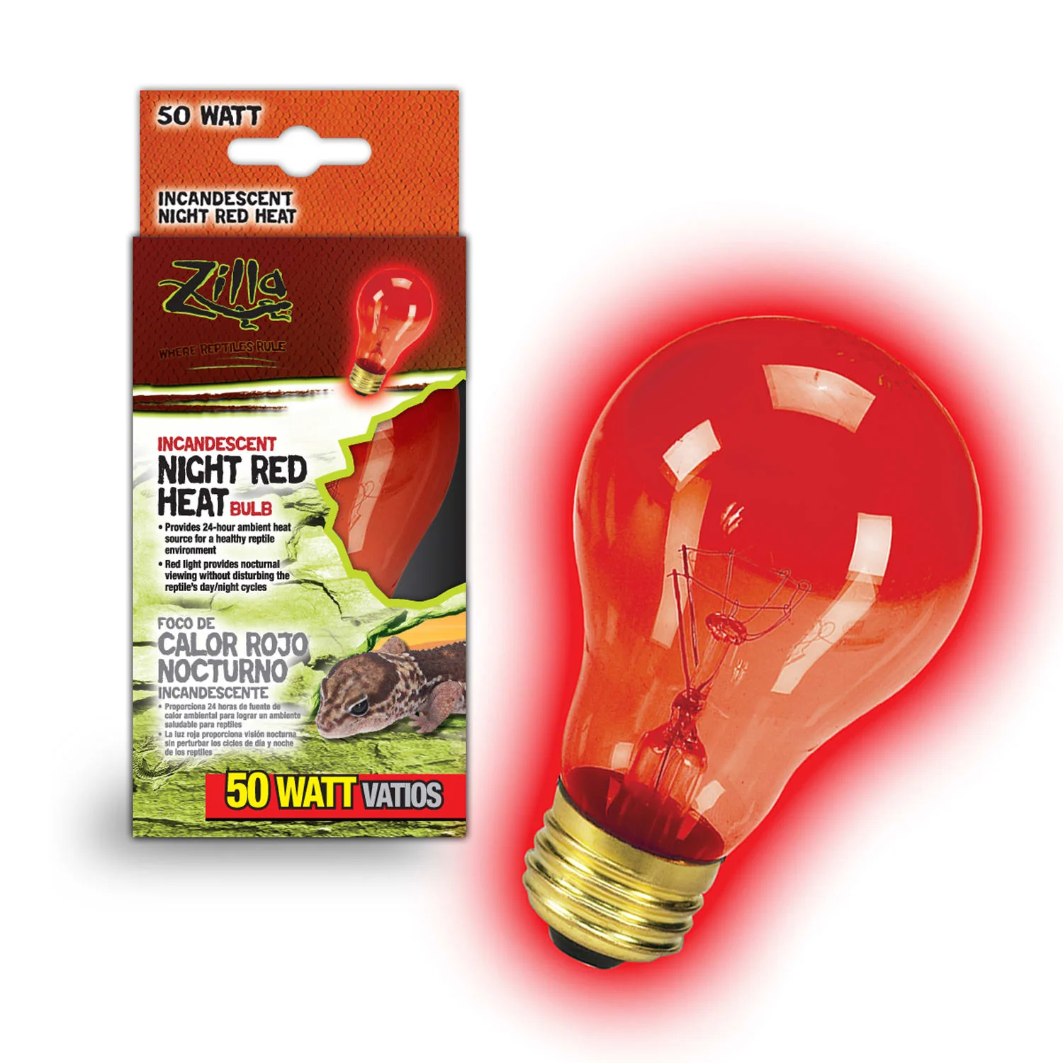 Zilla Night Red Incandescent Heat Bulb, 50 Watt - Image 1