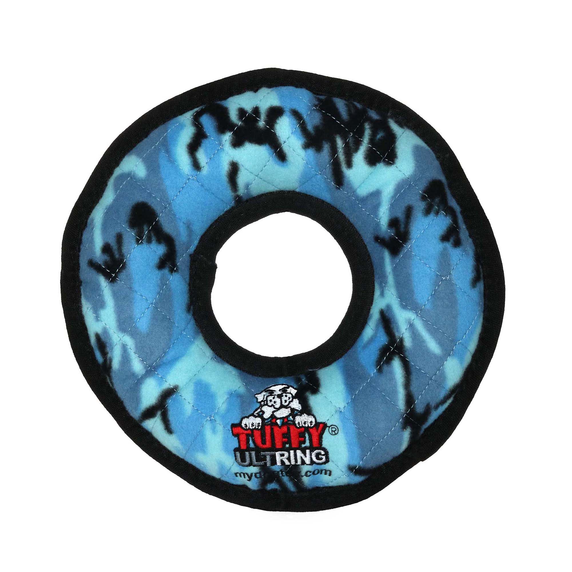 Tuffy Ultimate Ring Camo Blue  Durable Dog Toy - Image 1