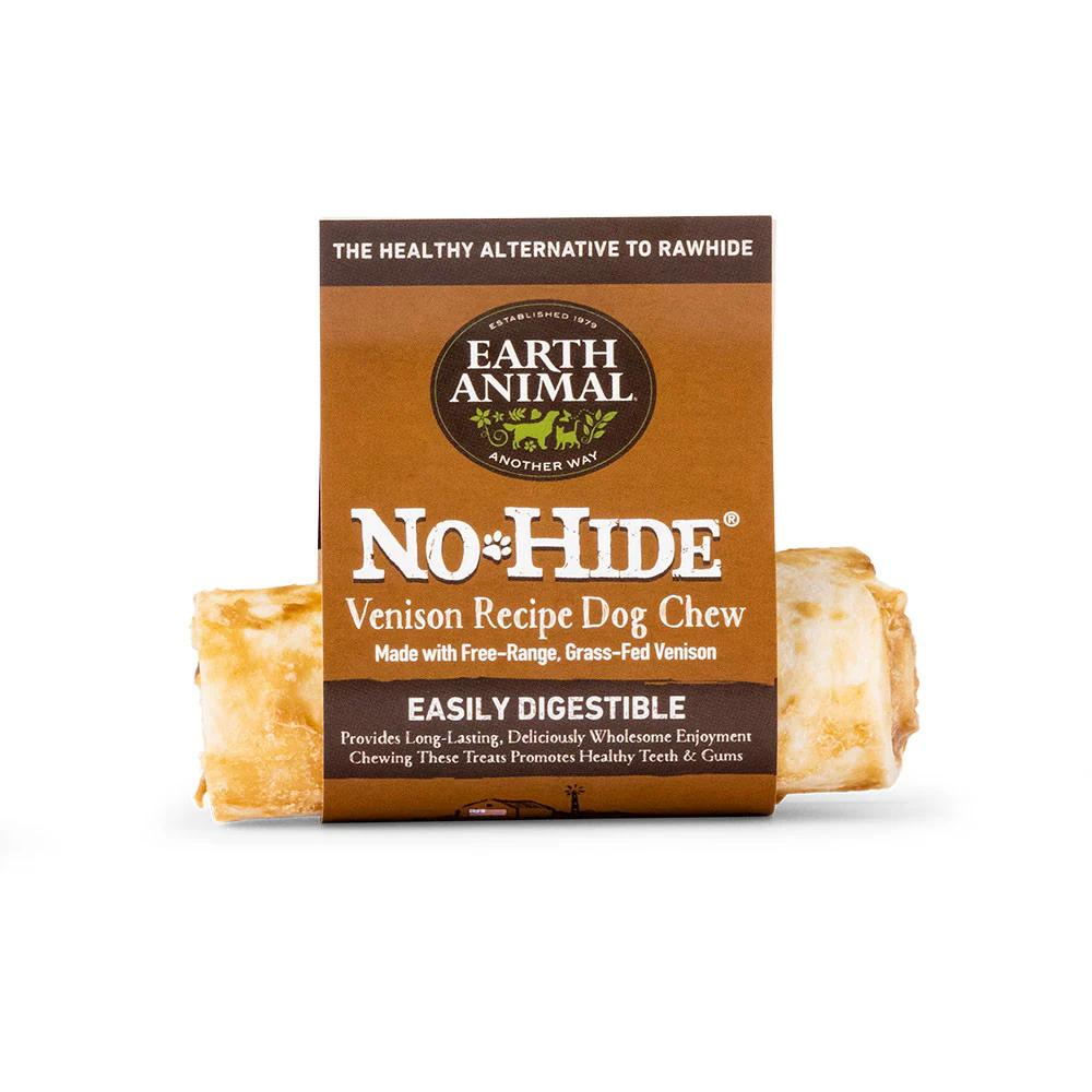 Earth Animal No-Hide Venison Roll Dog Chew Treat 4in - Image 1