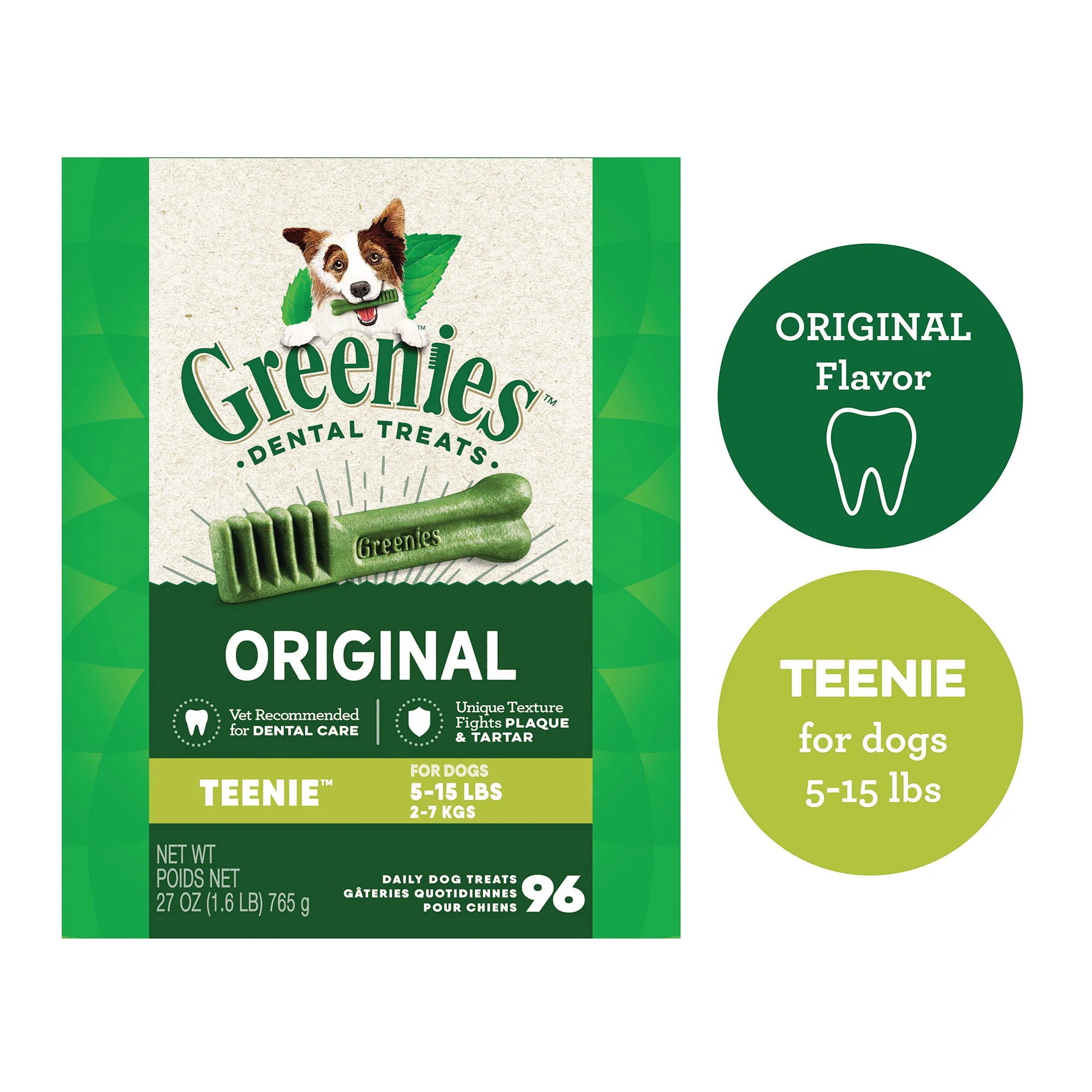 Greenies Original Teenie Chicken Dental Dog Treats - 27oz - Image 1