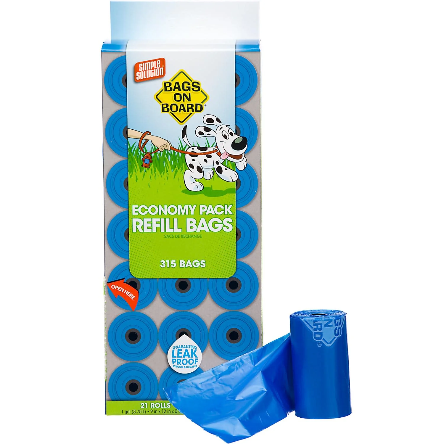 Bags on Board Dog Waste Bag Refills Economy Pack 315ct Blue - Image 1