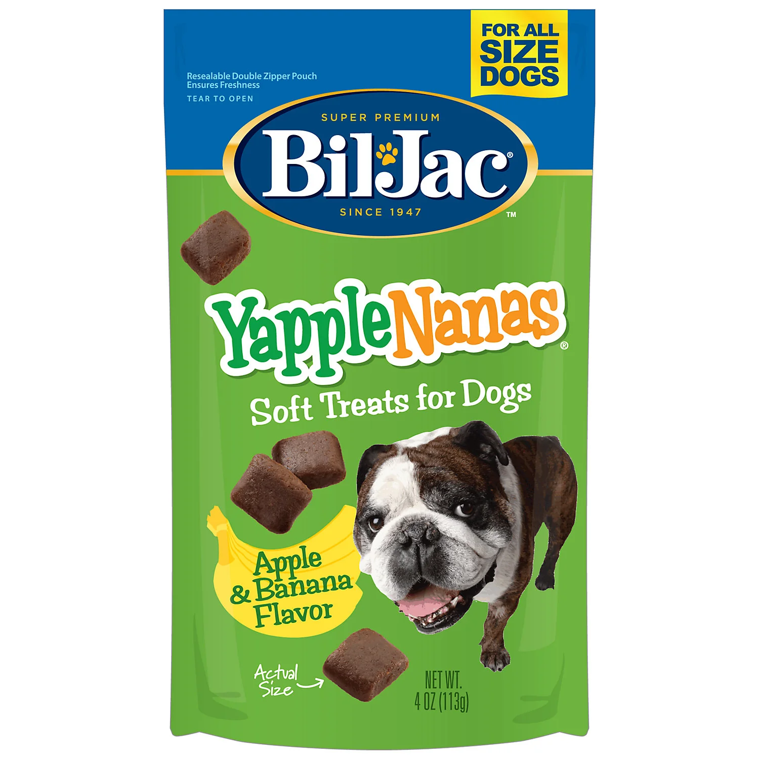 Bil-Jac Yapple-Nanas Dog Treats 4oz - Image 1