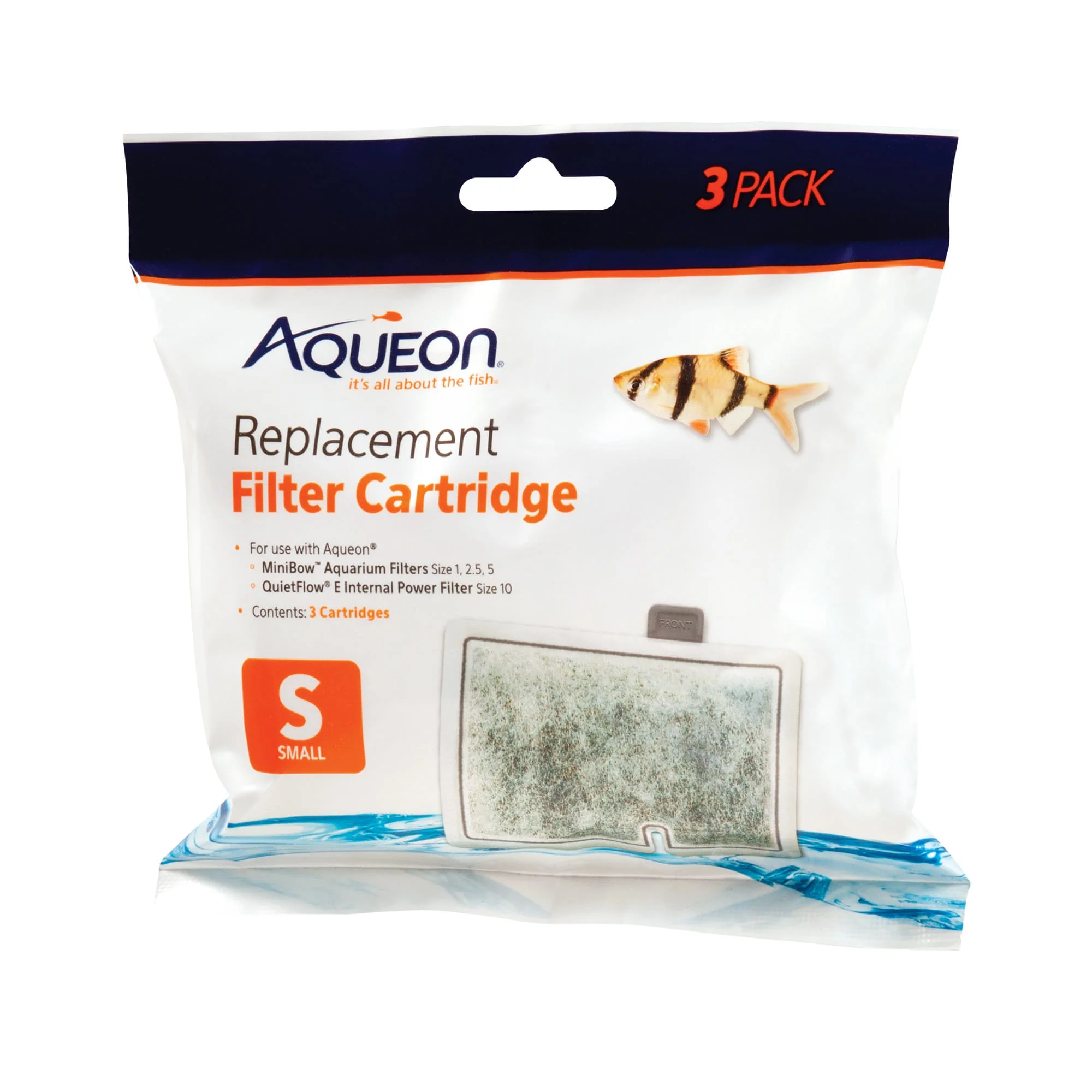 Aqueon Mini Bow Replacement Aquarium Filter Cartridges  Small  3pk - Image 1