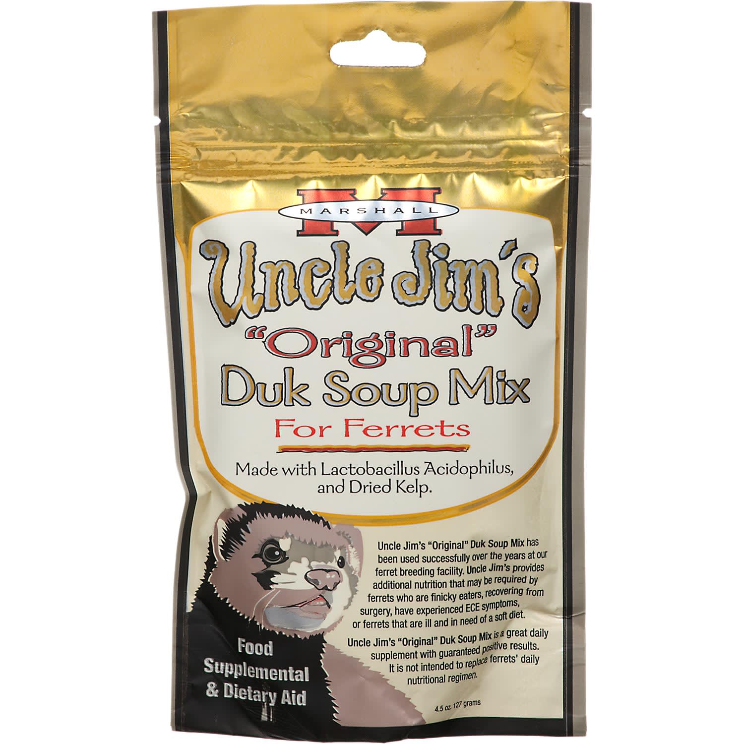 Marshall Pet Products Uncle Jim s Original Duk Soup Mix Recipe Ferret Supplement  4.5 Oz - Image 1