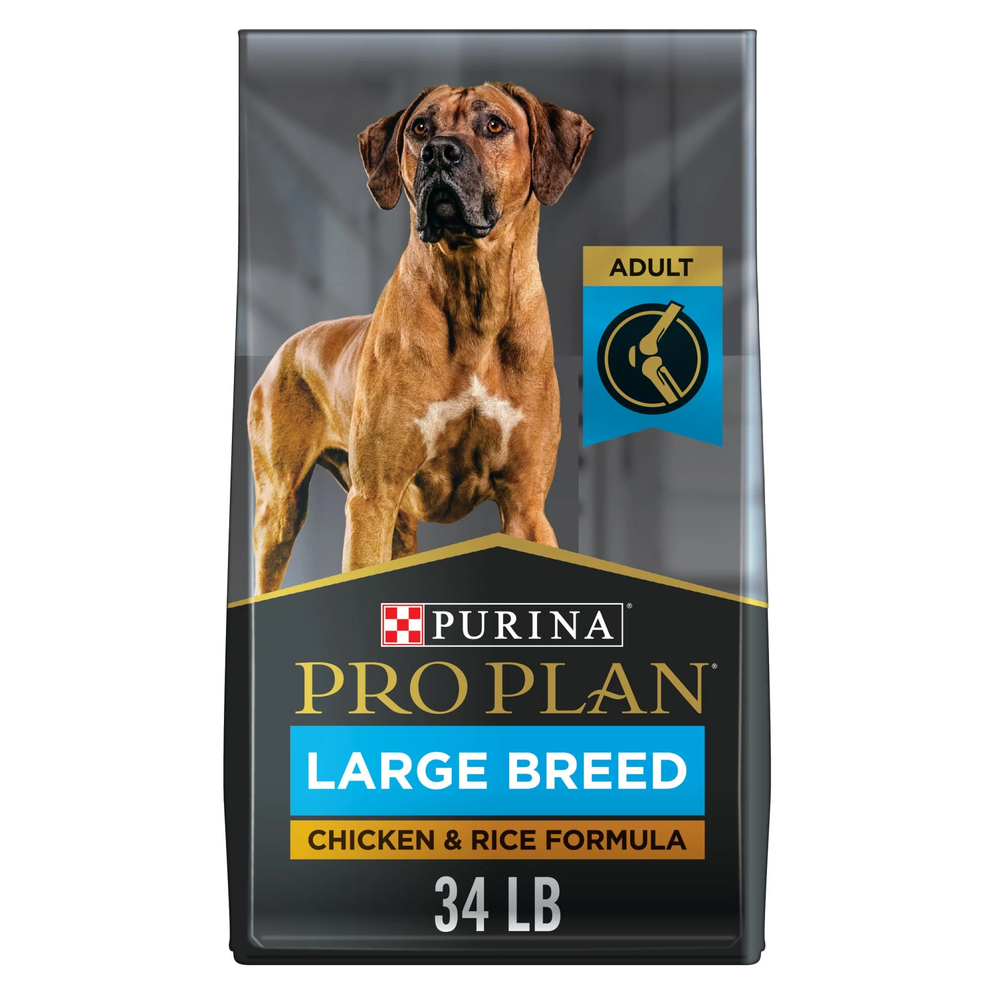 Purina Pro Plan High Protein  Digestive Health Large Breed Dry Dog Food  Chicken and Rice Formula  34 lb. Bag - Image 1
