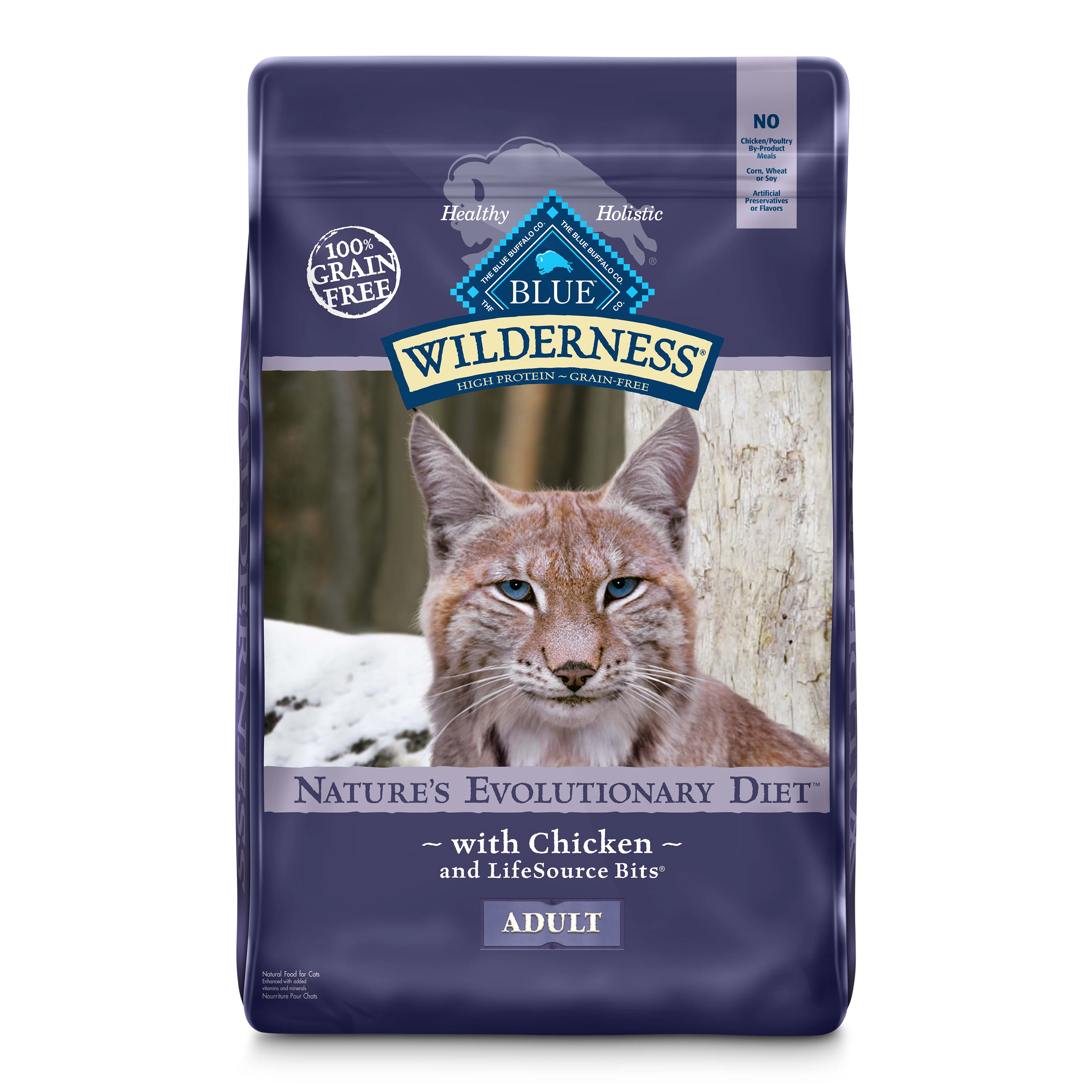 Blue Buffalo Wilderness High Protein Chicken Dry Cat Food for Adult Cats  Grain-Free  12 lb. Bag - Image 1