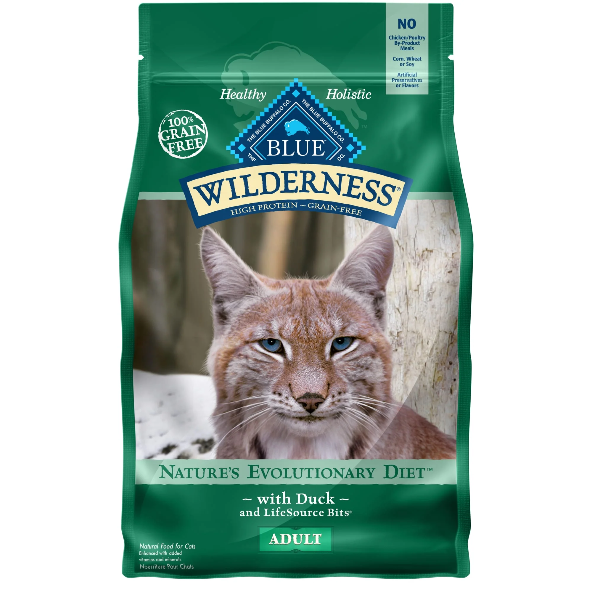 Blue Buffalo Wilderness Grain Free with Duck Adult Premium Dry Cat Food - 5lbs - Image 1
