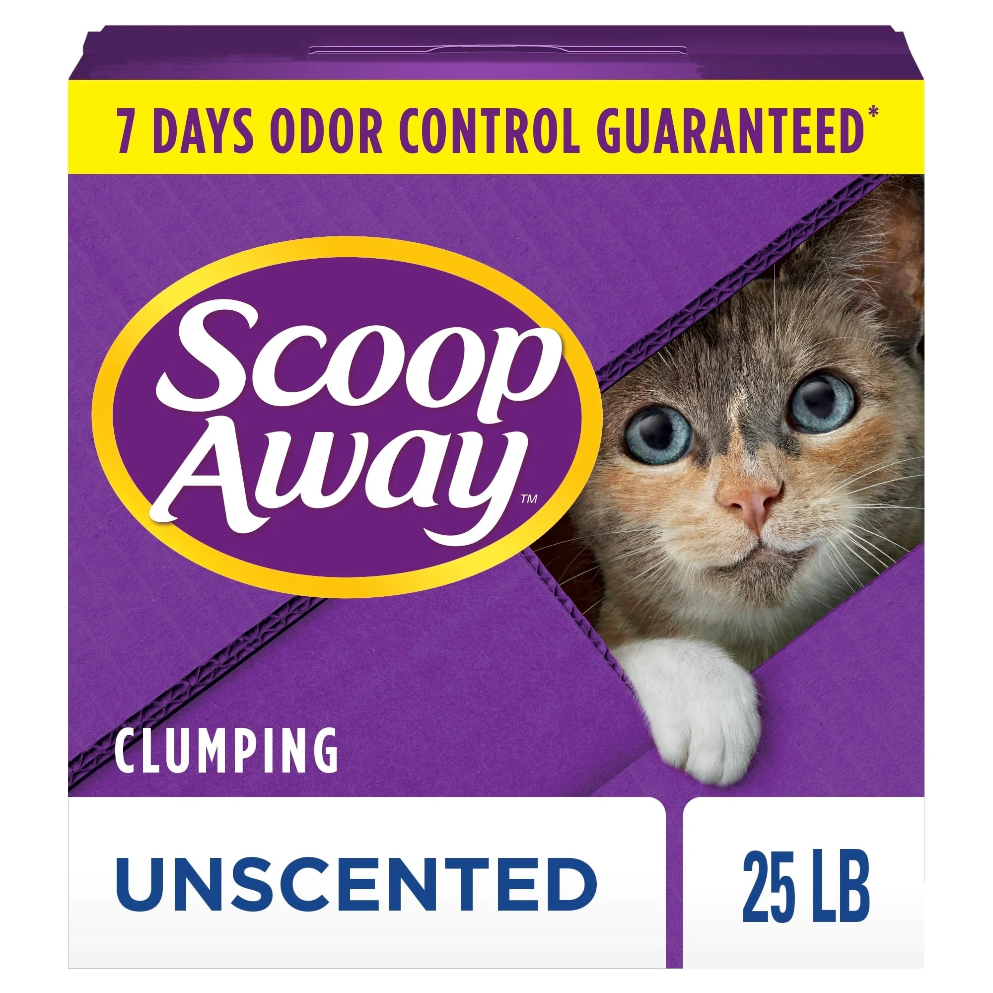 Scoop Away Super Clump Clumping Cat Litter Unscented 25lb - Image 1