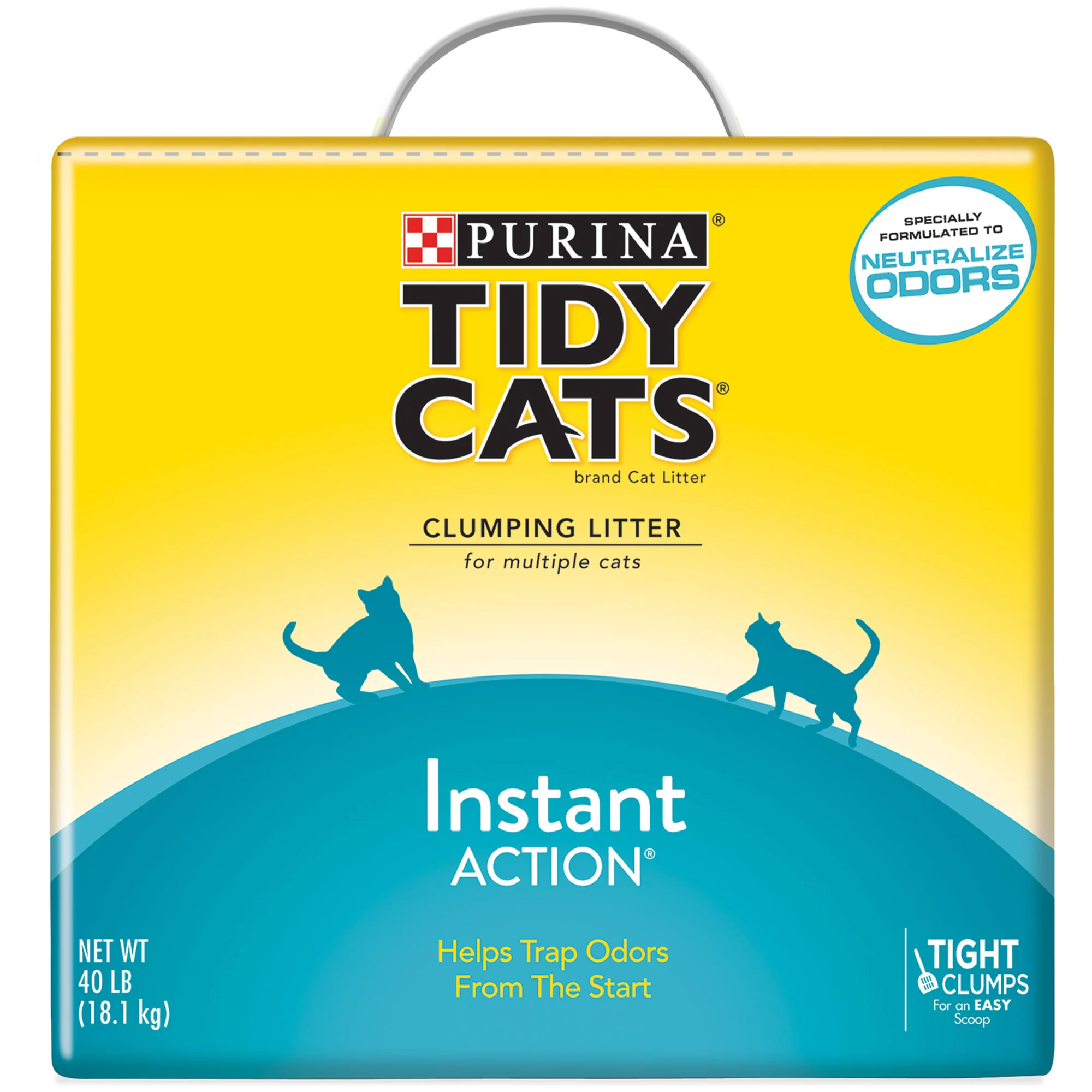 Purina Tidy Cats Clumping Cat Litter, Instant Action Multi Cat Litter, 40 lb. Box - Image 1