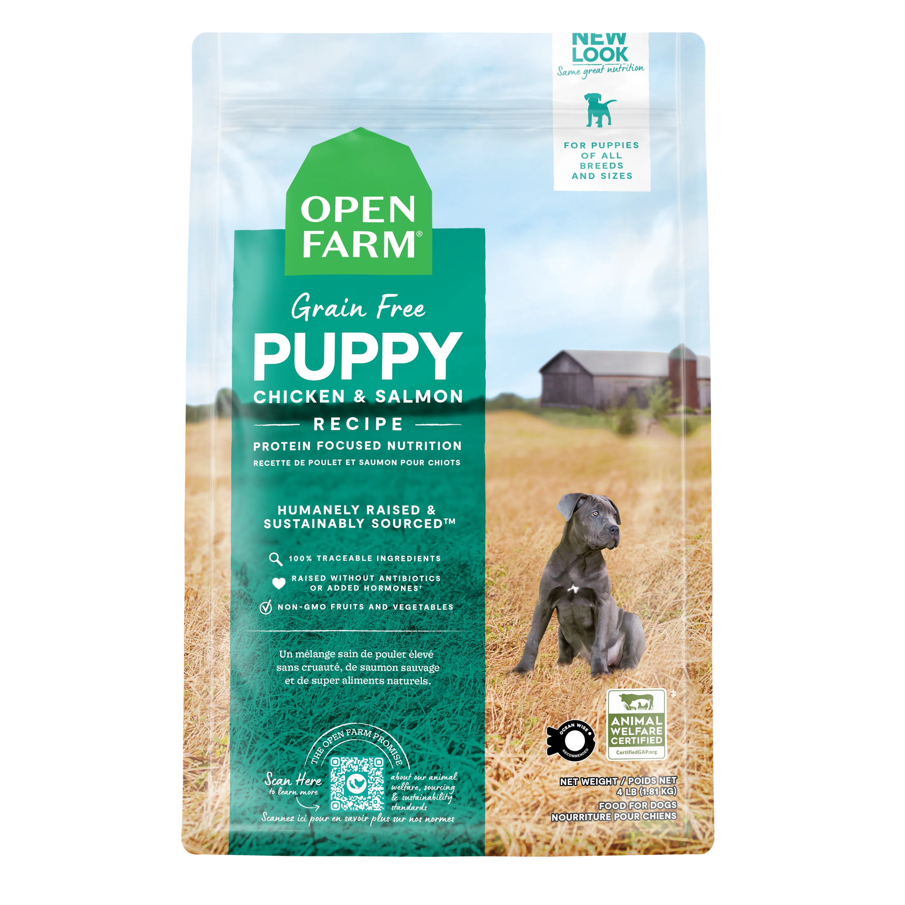 Open Farm Puppy Recipe Grain Free Kibble For Dogs 22lb Bag