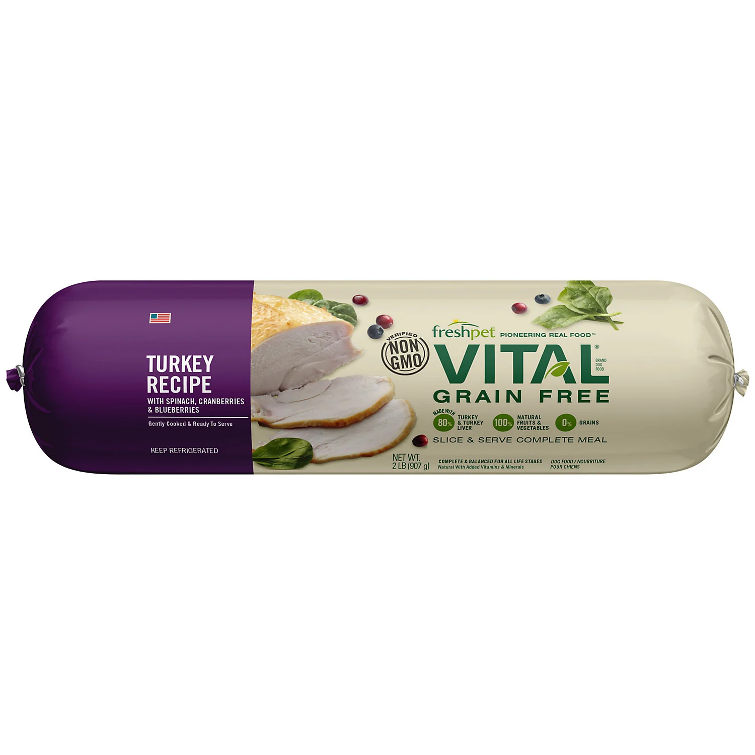 Freshpet Vital Grain Free Turkey, 2 Lb - Image 1