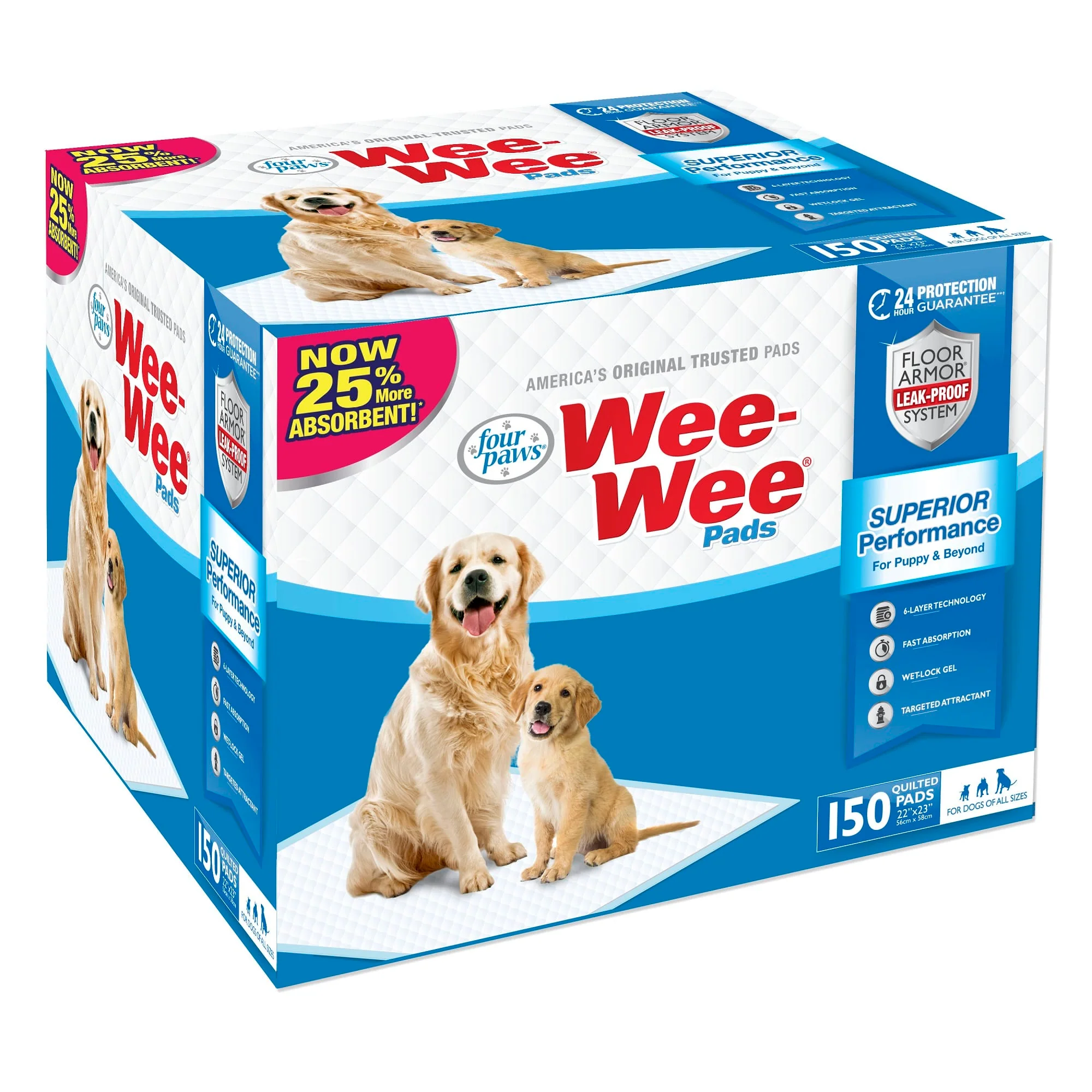 Four Paws Wee-Wee Dog Training Pads  22 in x 23 in  150 Count - Image 1