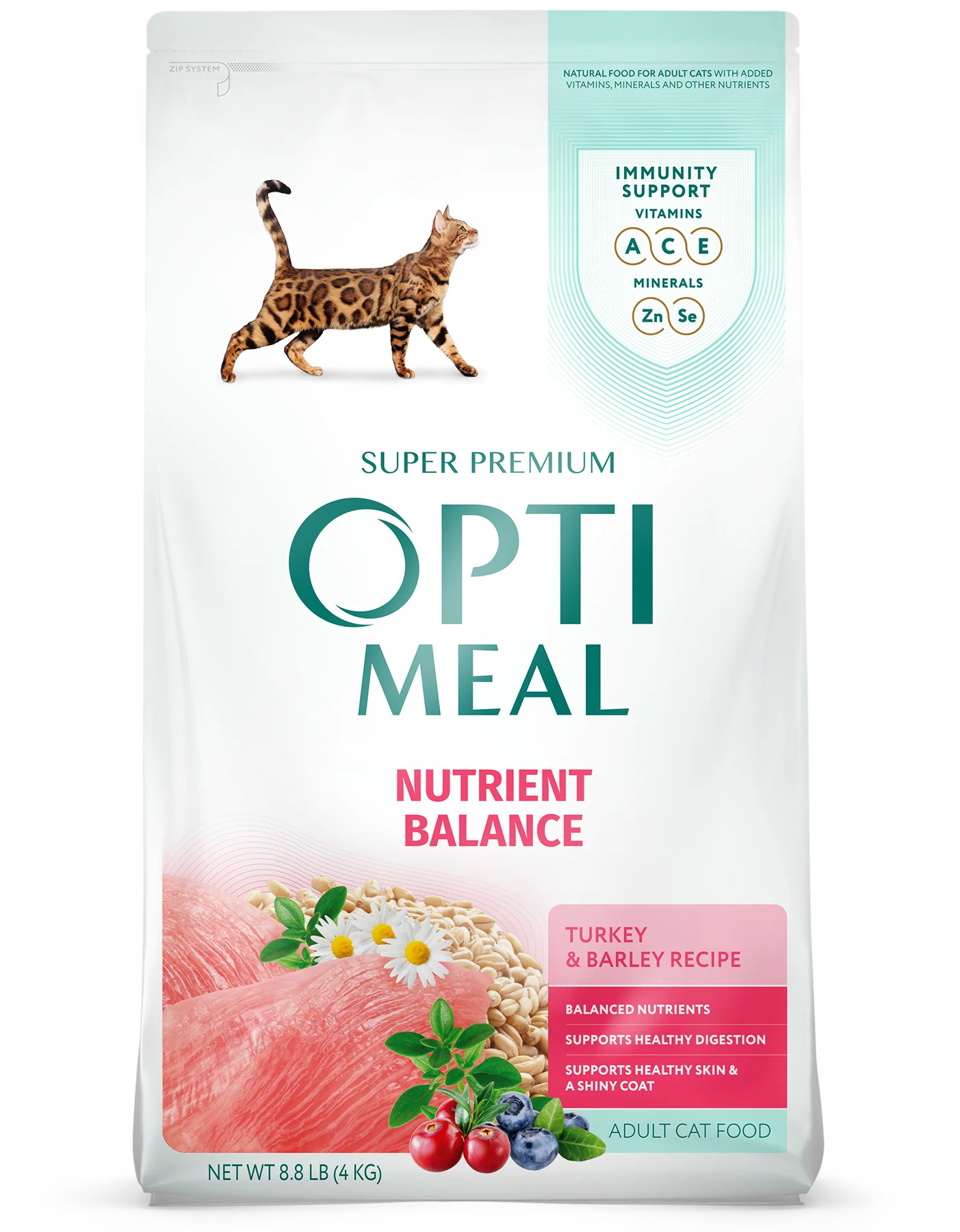 Optimeal Dry Cat Food 3.3lb Turkey Barley - Image 1