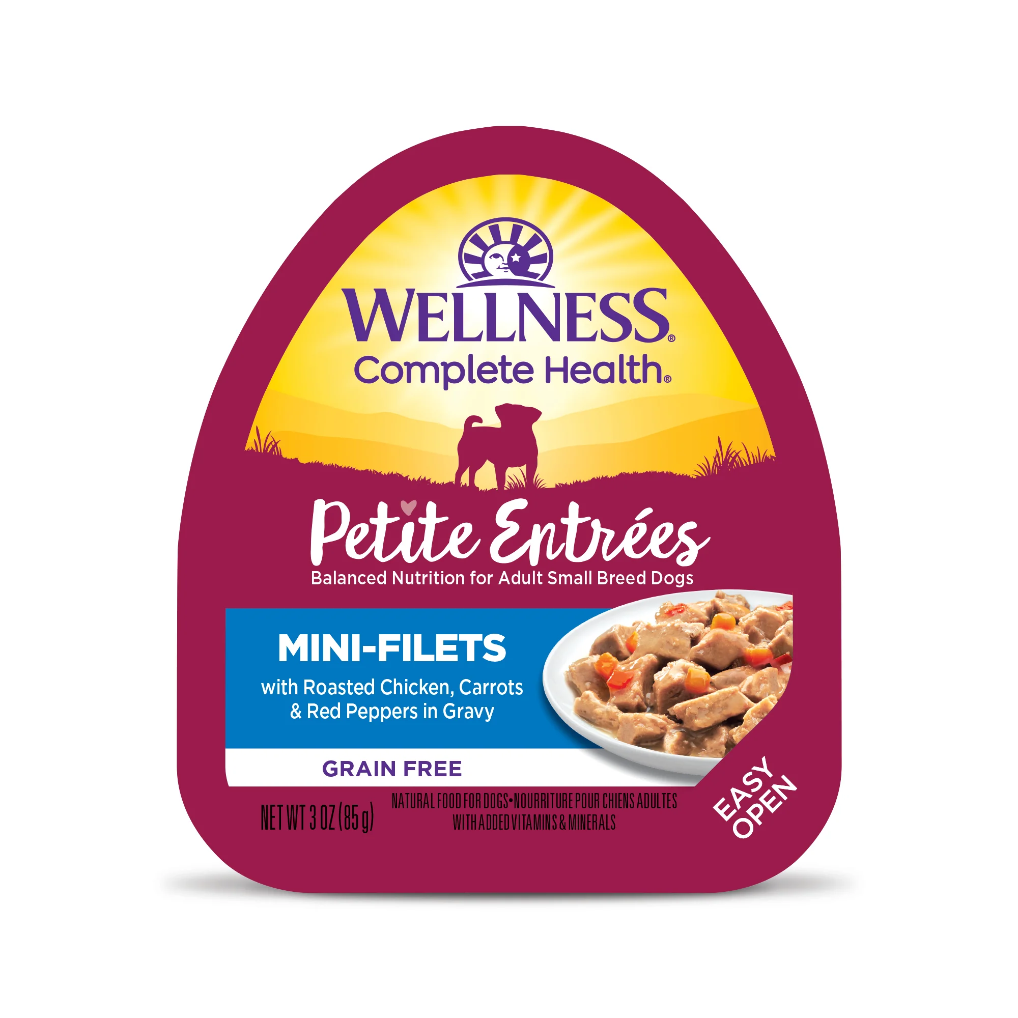 Wellness Petite Entrées Mini-Filets With Roasted Chicken Carrots & Red Peppers in Gravy 3oz Cup - Image 1