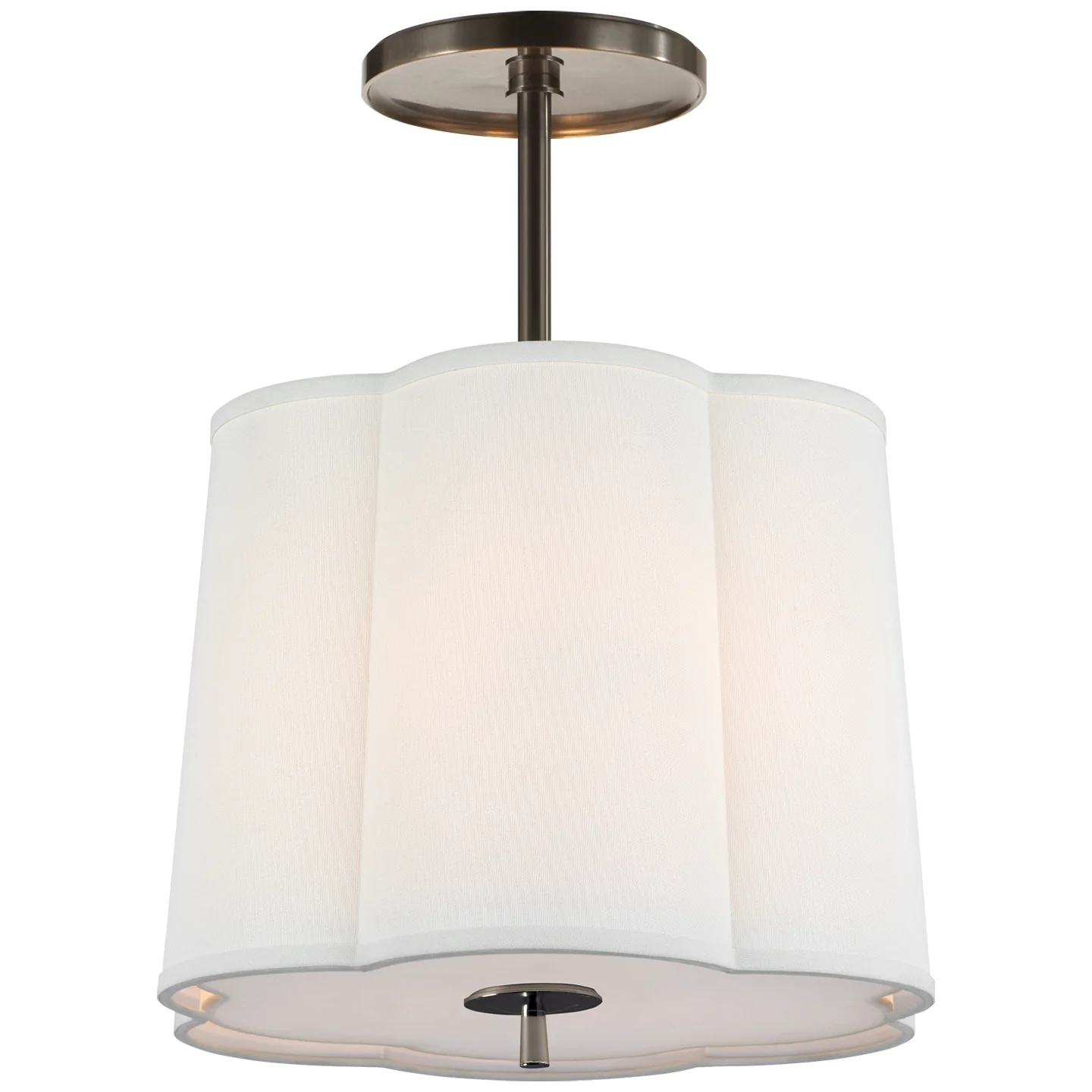 Simple Scallop Three Light Hanging Lantern - Image 1