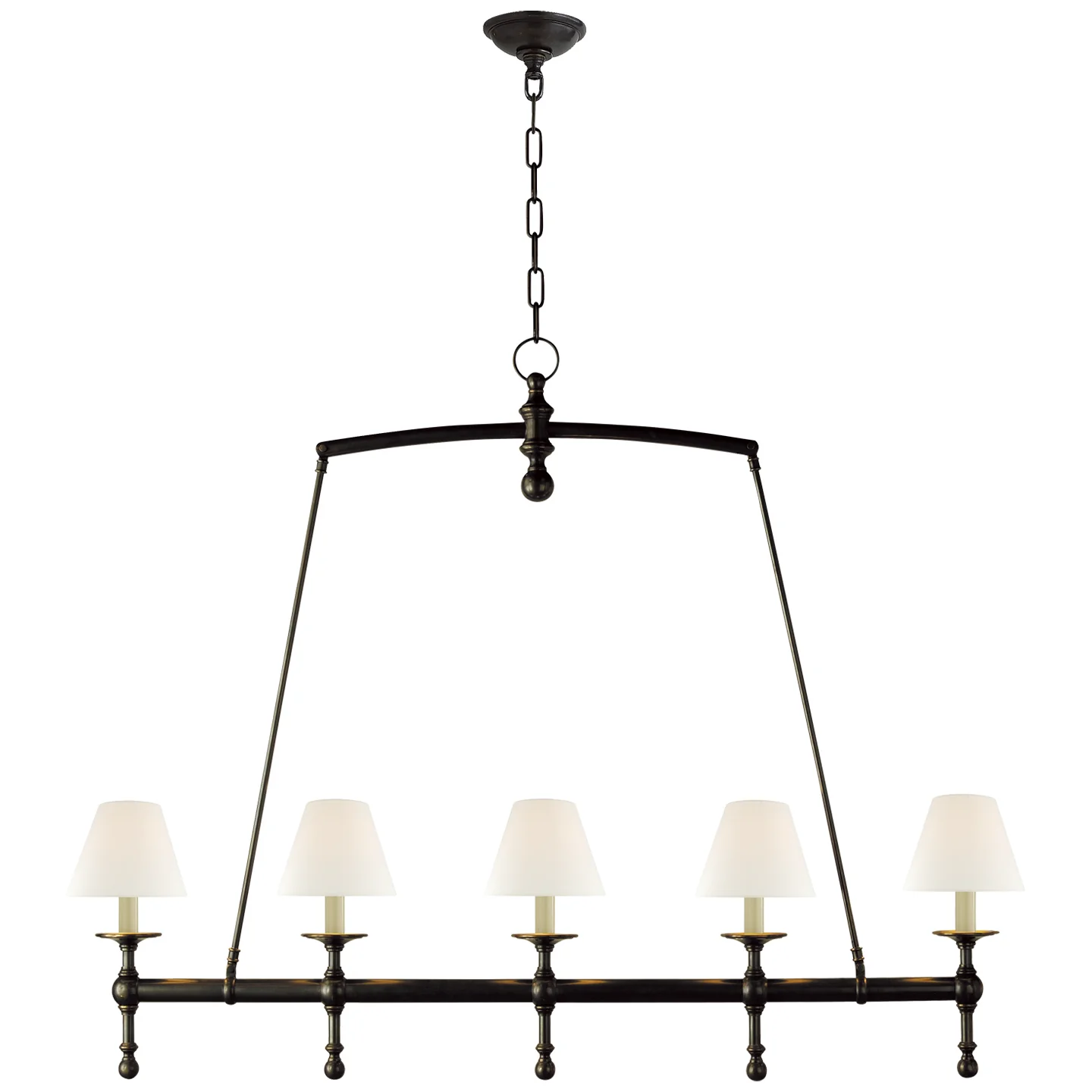 Classic Five Light Linear Chandelier - Image 2