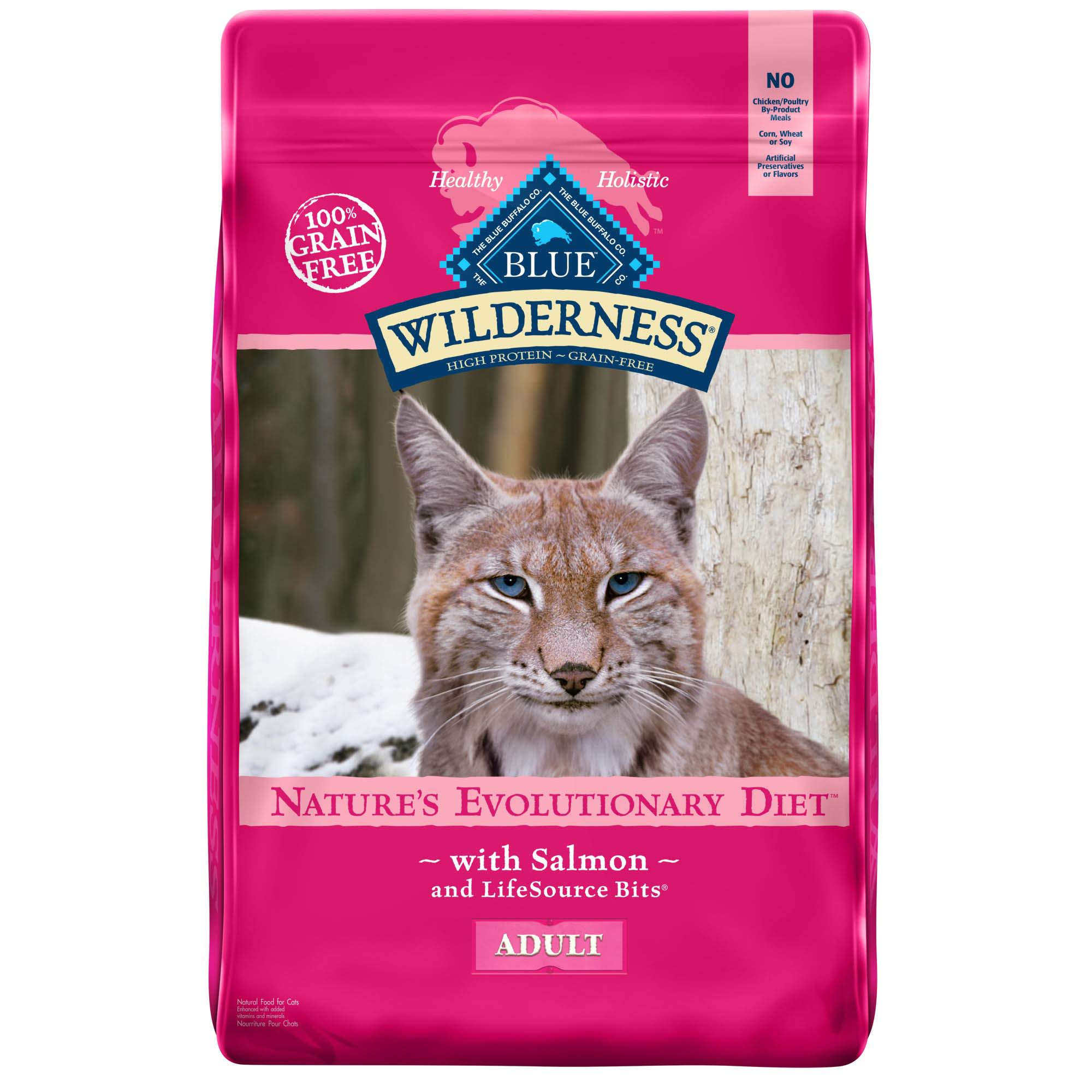 Blue Buffalo Wilderness High Protein Salmon Dry Cat Food for Adult Cats  Grain-Free  5 lb. Bag - Image 1