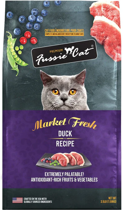 Fussie Cat Market Fresh Grain Free Duck Recipe Dry Cat Food 3.5lb - Image 1