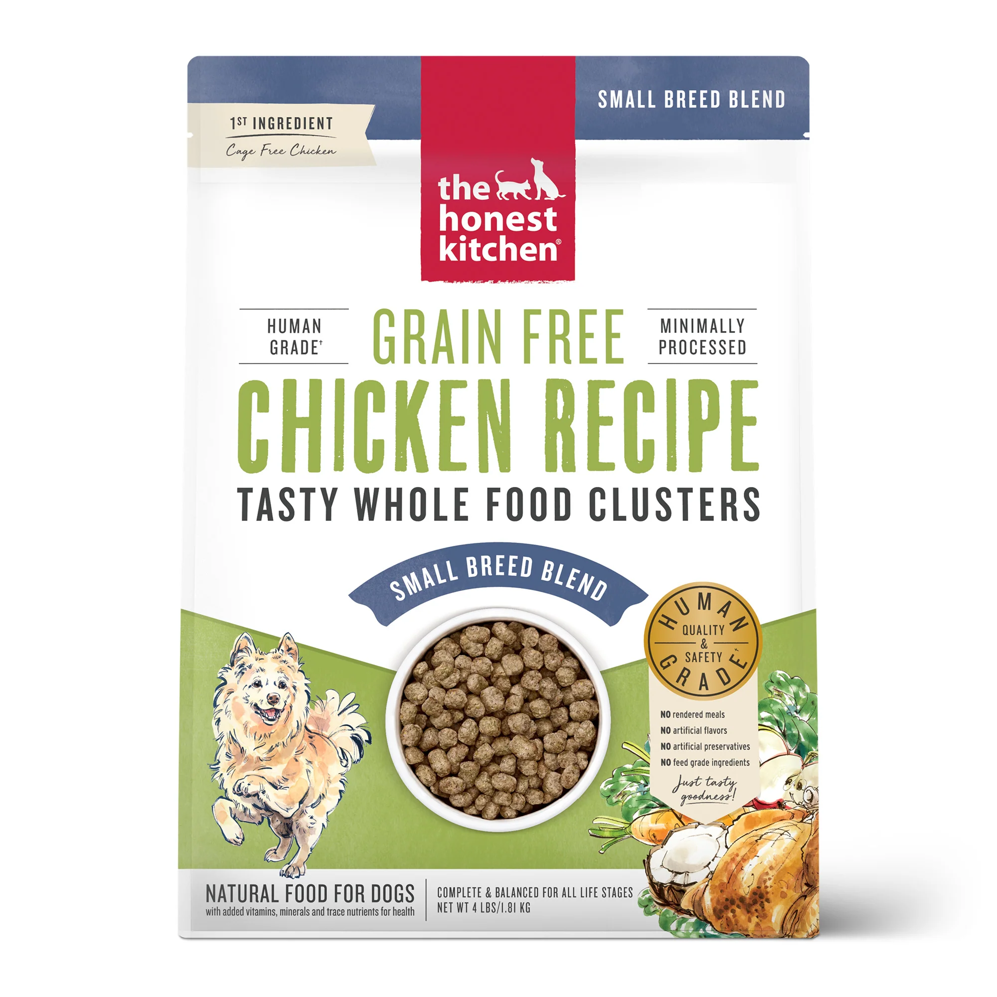 The Honest Kitchen Whole Food Clusters Small Breed Grain Free Chicken Dry Dog Food 4lb - Image 1