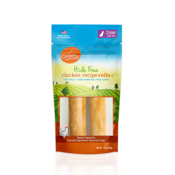 Canine Naturals Hide-Free Chicken Rolls Large 7in 2pk - Image 1
