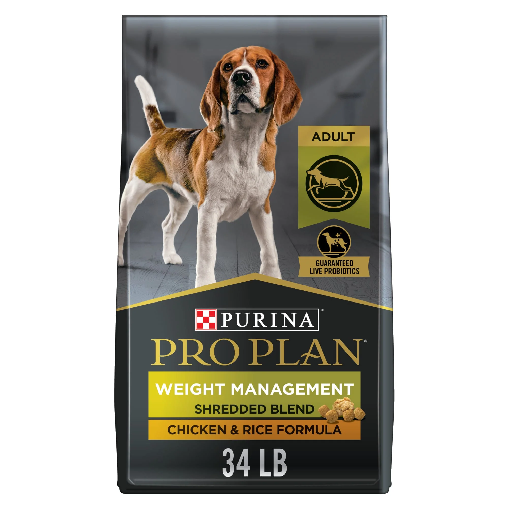 Purina Pro Plan Dry Dog Food for Adult Dogs High Protein Weight Management  Chicken  34lb - Image 1