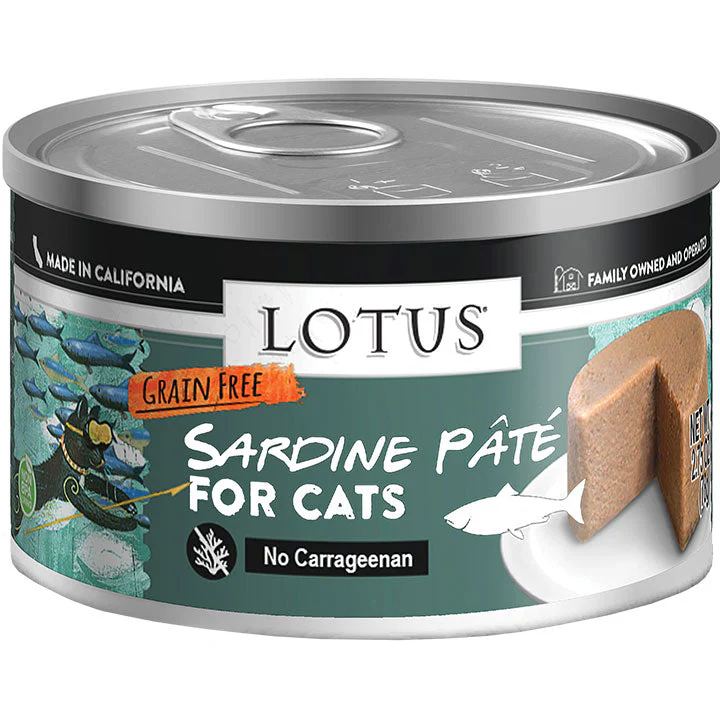 Lotus Wet Cat Food Pate Grain Free Sardine 2.75oz - Image 1